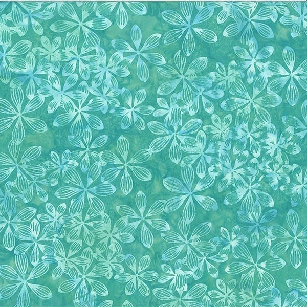 Appletini Batik Hoffman Batiks HT2398 371 Graphic Floral Aruba Fabric - Perfect for Quilting, Home Decor & DIY Craft Projects