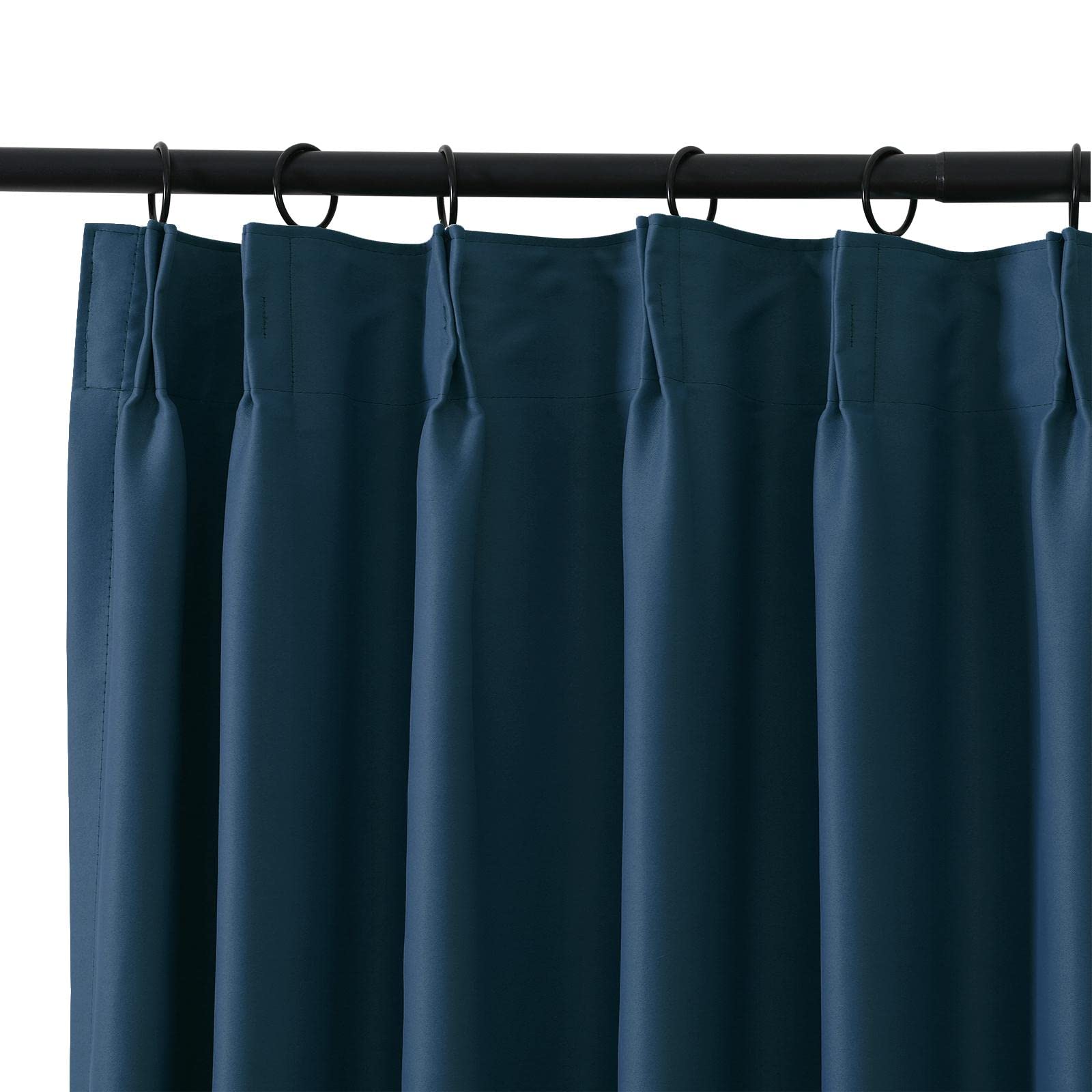 TWOPAGES Navy Blue 52x120 Inch Pinch Pleated Blackout Thermal Insulated Curtains for Living Room - Room Darkening Window Treatments (Set of 2 Panels) - Perfect for Home Theater, Nursery & Light-Sensitive Sleepers