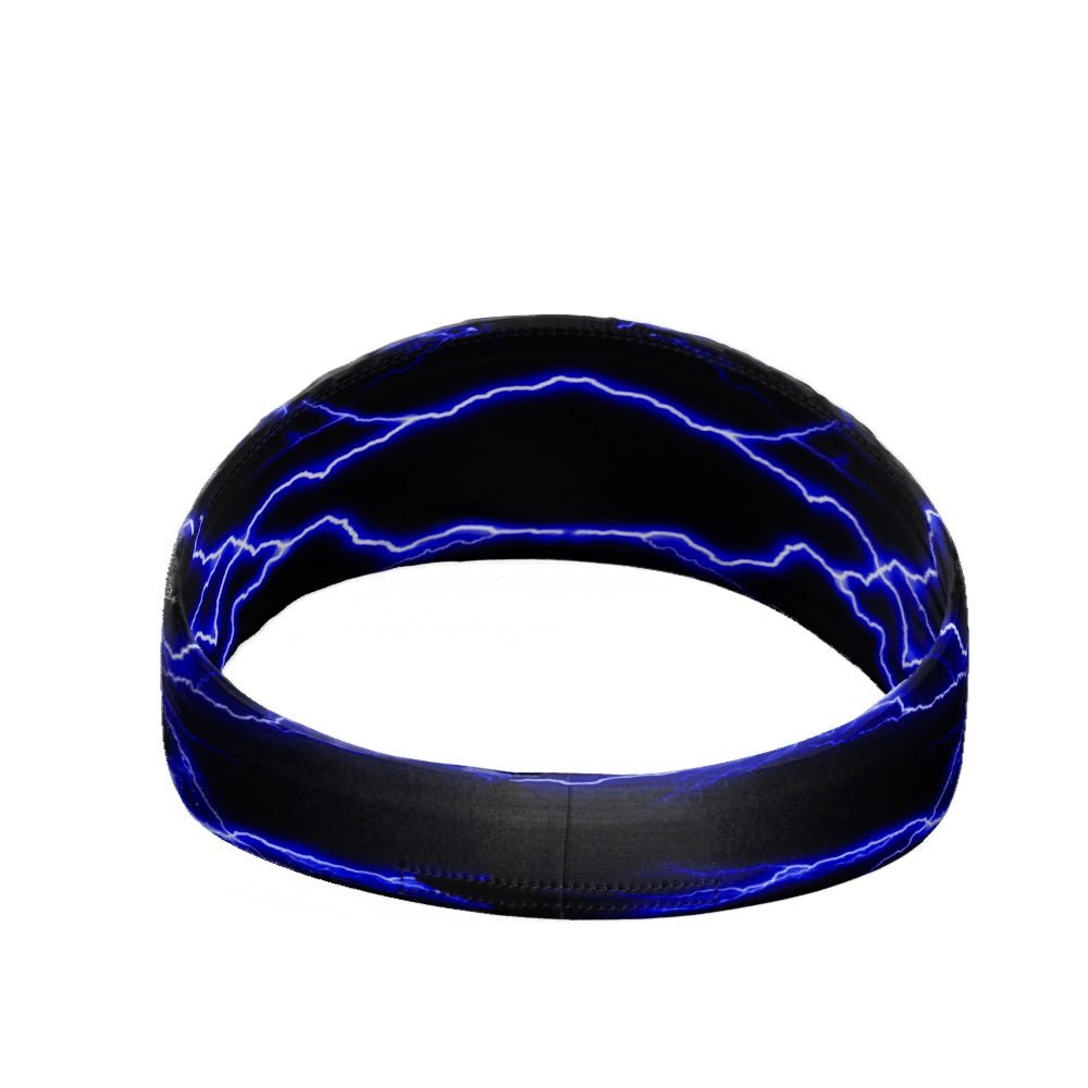 Blue Lightning Headband - Adjustable Sports Headband for Women & Men - Sweat Absorbent Workout Headband for Running, Yoga, Tennis & Fitness