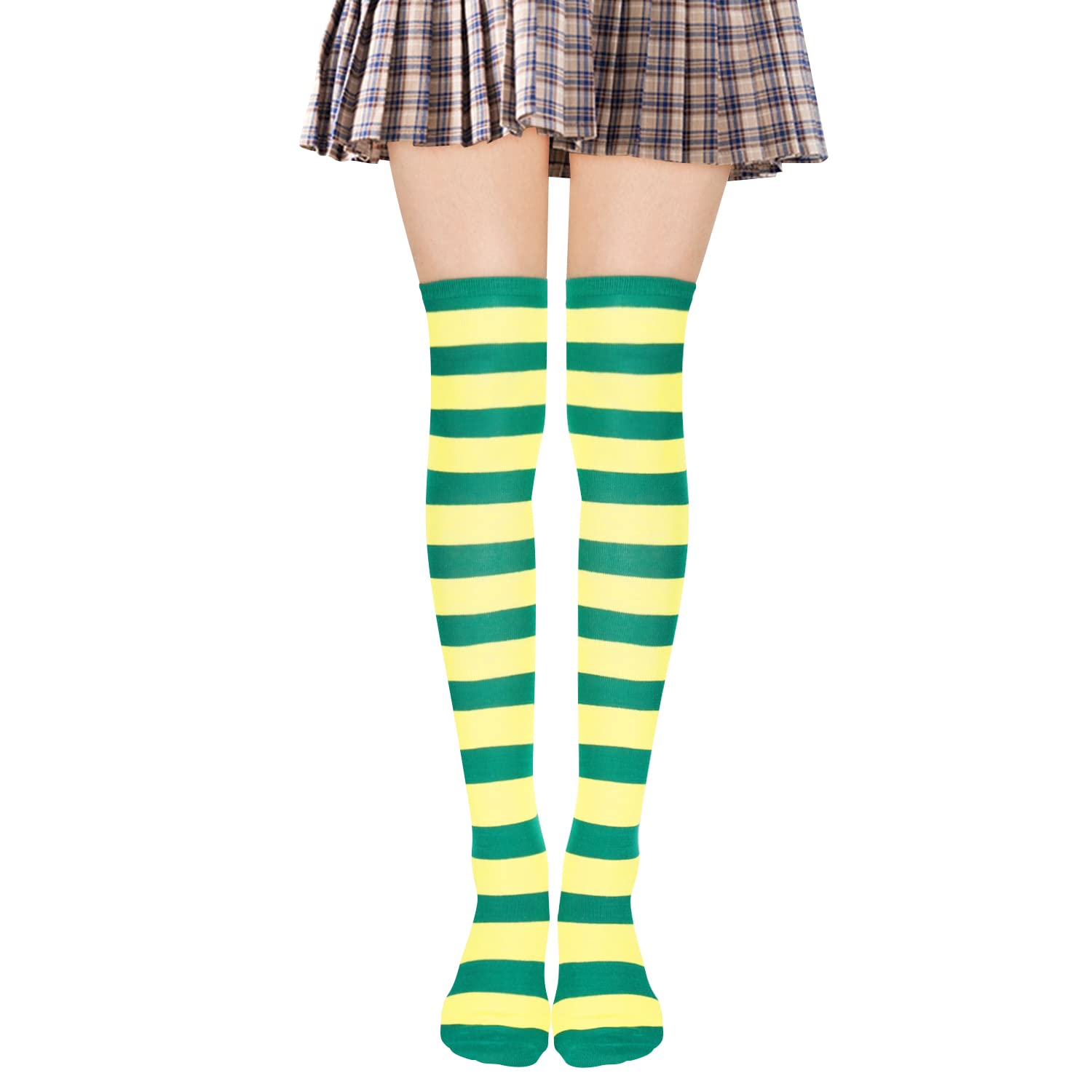 Benefeet Women's Thigh High Socks - Funny Pink Striped Knee High Socks for Teen Girls & Women | Cute Colorful Long Tube Socks for Cosplay, Costume Parties & Winter Fashion