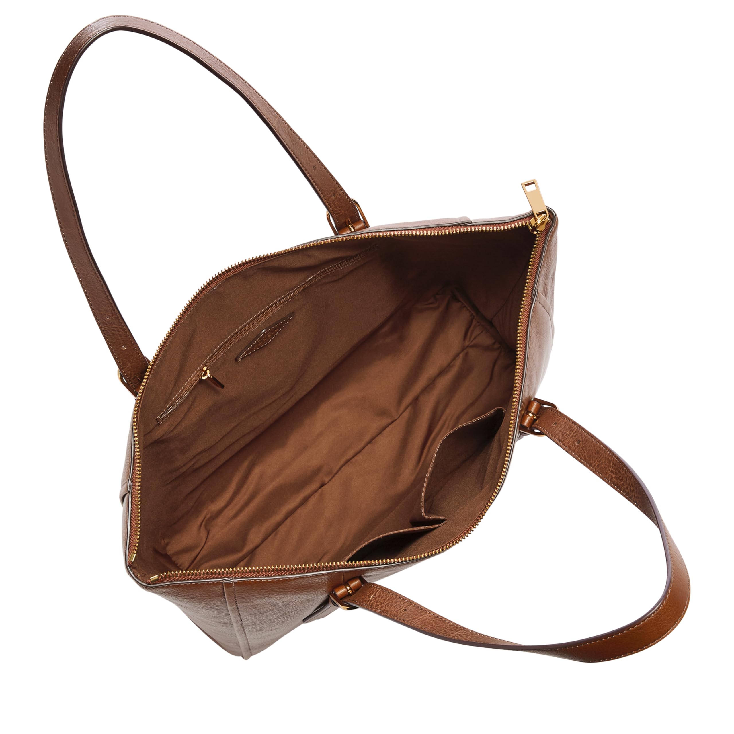 Fossil Carlie Tote Bag for Women - Genuine Leather Handbag with Top Zip Closure, Spacious Interior & Shoulder Strap - Perfect for Work, Travel & Everyday Use