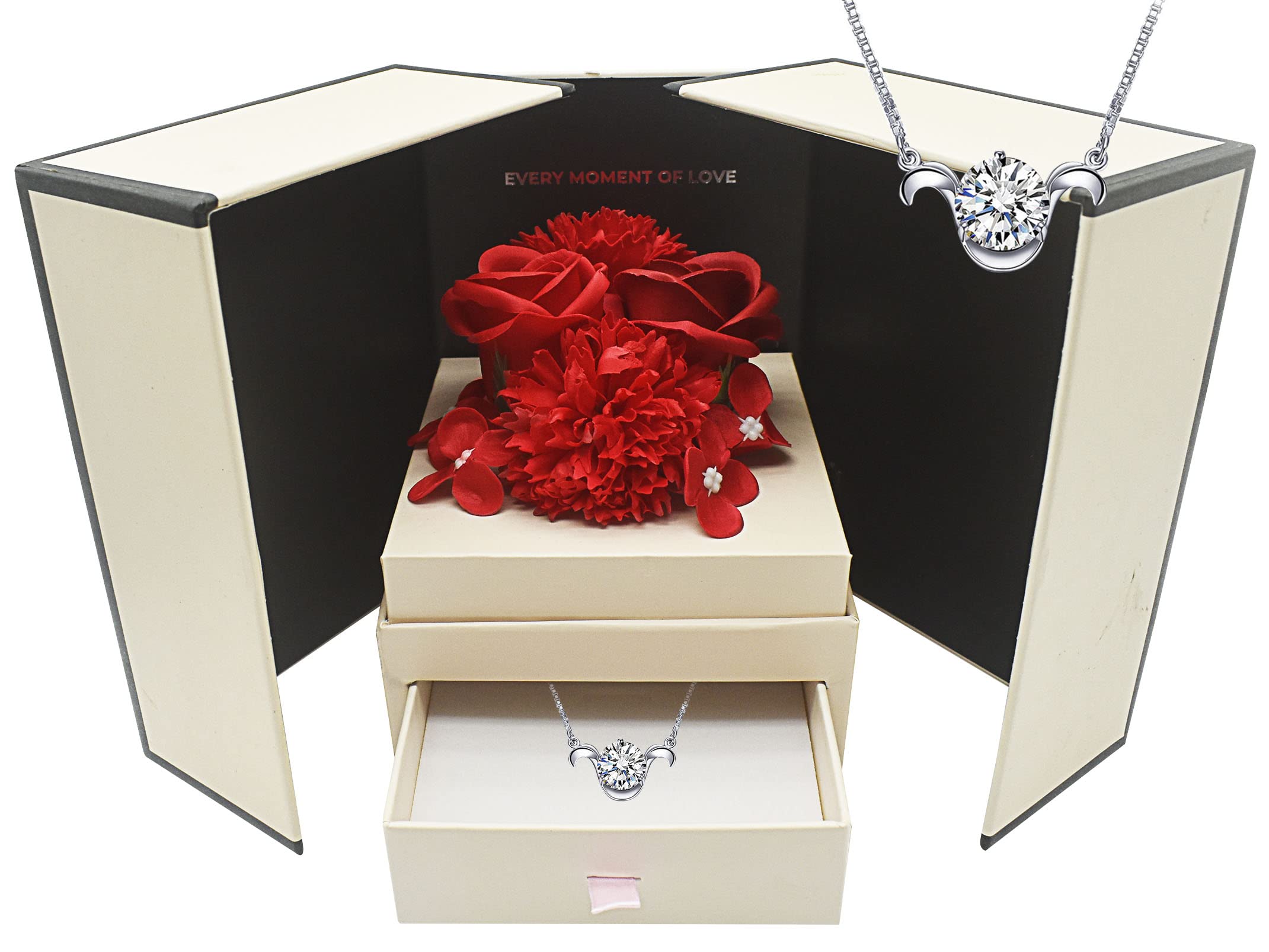 Eternal Rose Box - Romantic Valentine's Day Gift for Girlfriend, Infinity Rose in Glass Dome, Luxury Preserved Rose Gift for Her (Aries Zodiac) - Perfect Anniversary, Birthday & Wedding Present