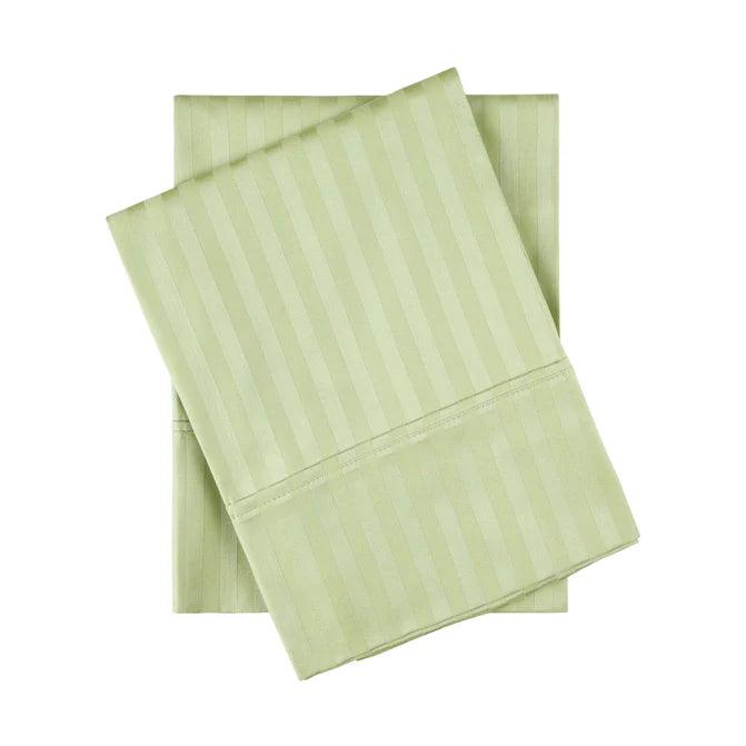 Premium Egyptian Cotton 300 Thread Count Pillowcase Set - 2 Piece Striped Bedding for Luxury Hotels & Home Decor | Soft Breathable Pillow Covers for Ultimate Comfort