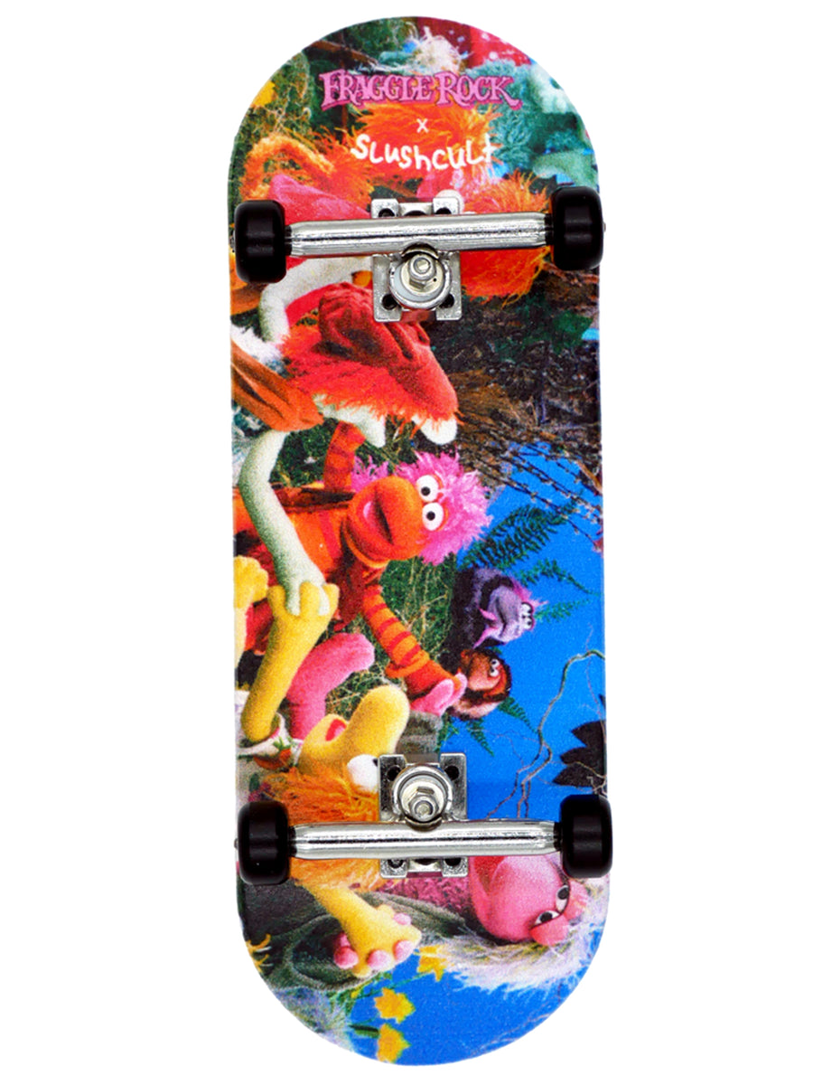 Slushcult x Fraggle Rock Complete Fingerboard Set - Mini Skateboard for Kids & Collectors - Perfect for Tricks, Grom Training & Indoor Play