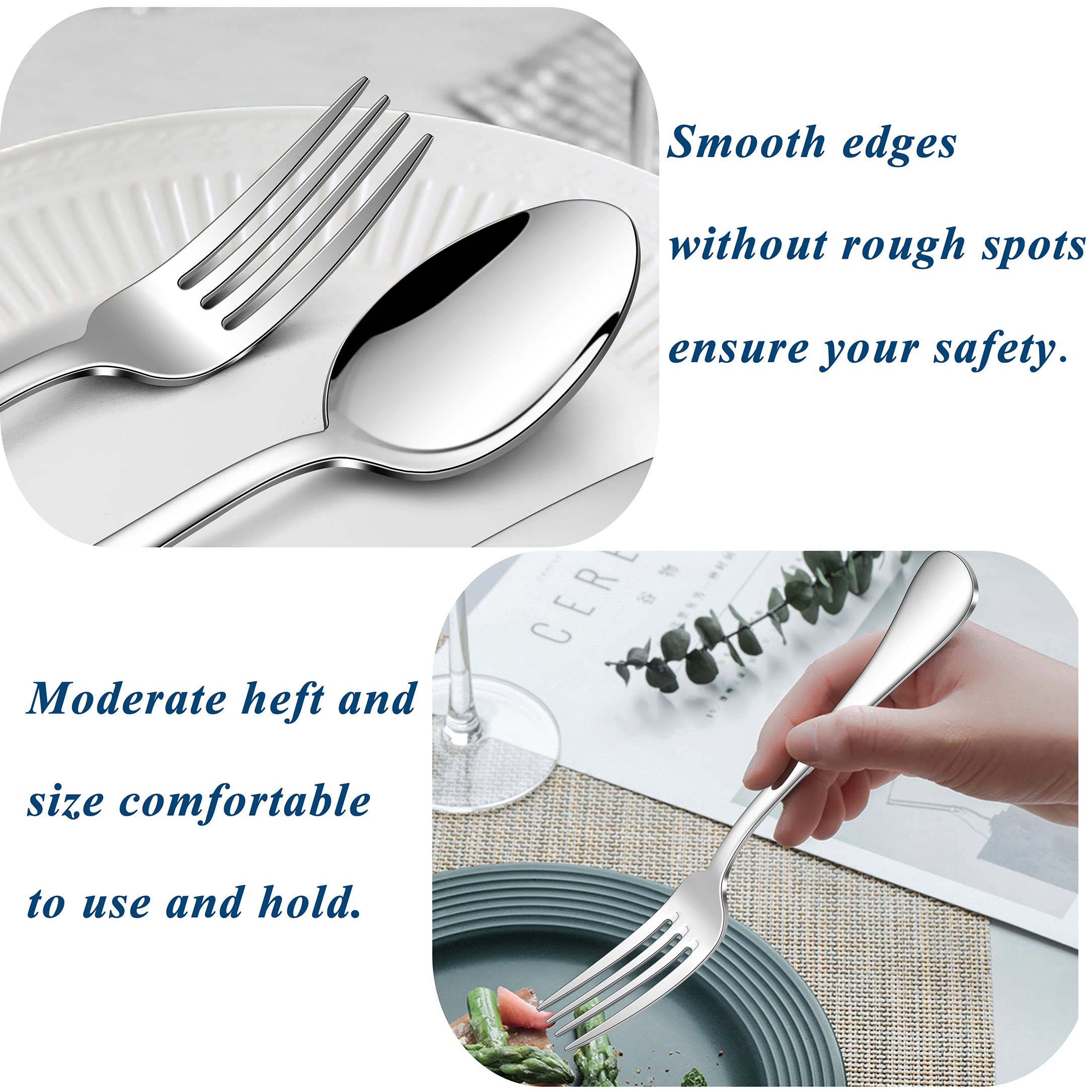 Premium 18/10 Stainless Steel Flatware Set - 60 Piece Silverware Cutlery Set for 12 People, Mirror Polished Dishwasher Safe Tableware for Home, Restaurant & Wedding - Elegant Dining Utensils for Everyday Meals, Dinner Parties & Special Occasions