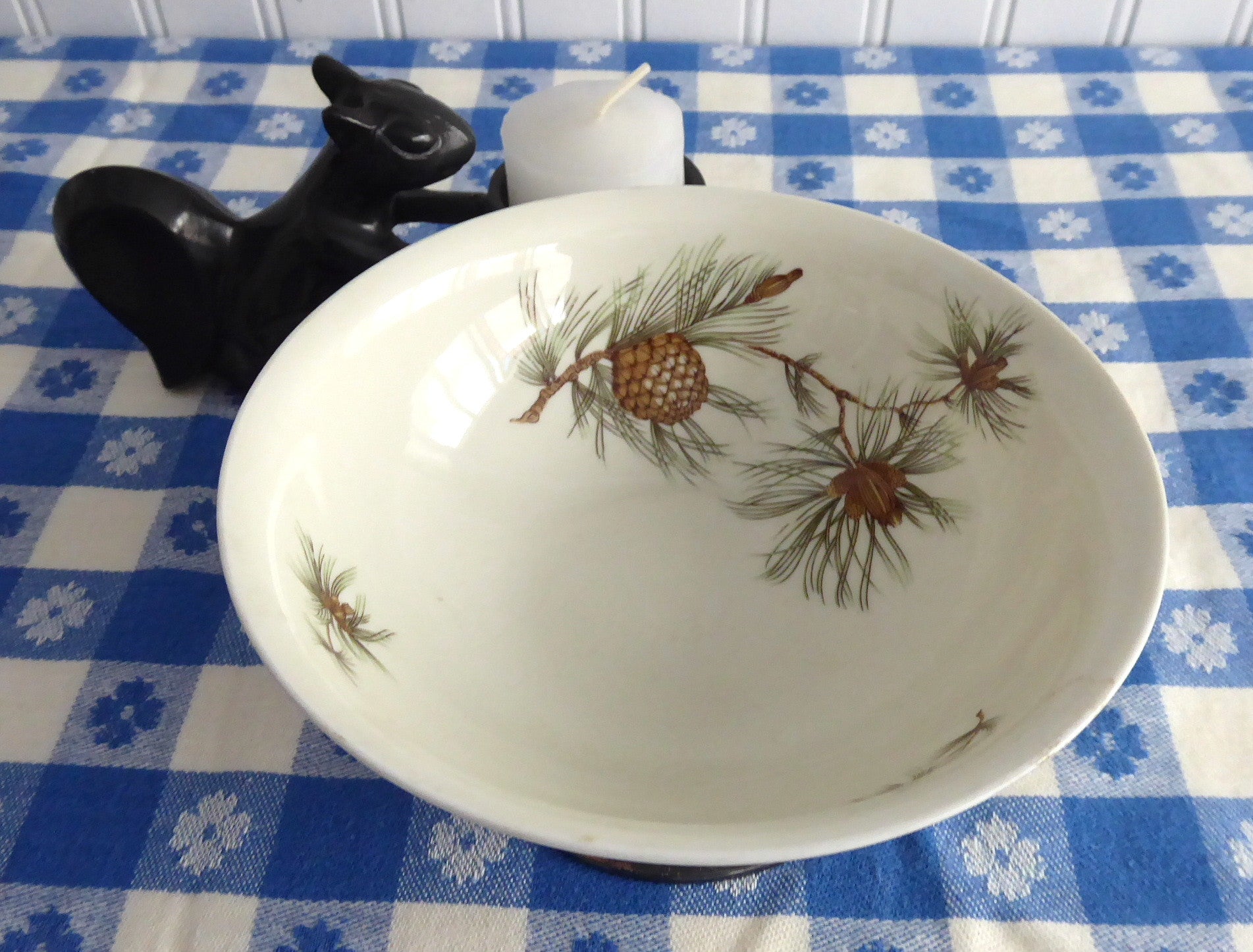 Vintage Rosenthal Pine Needles Mayonnaise Dish with Sterling Silver Base & Pine Cone Design (1962-1965) - Elegant Tableware for Holiday Dinners & Collectible Display