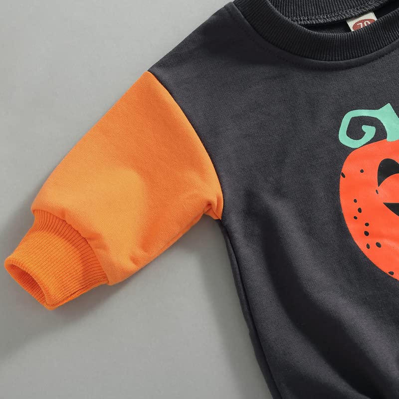 FYBITBO Halloween Baby Clothes - Pumpkin Onesie Sweatshirt Romper for Boys & Girls | Cute Halloween Outfits for Infants & Toddlers | Perfect for Trick-or-Treating, Photo Shoots & Fall Festivals