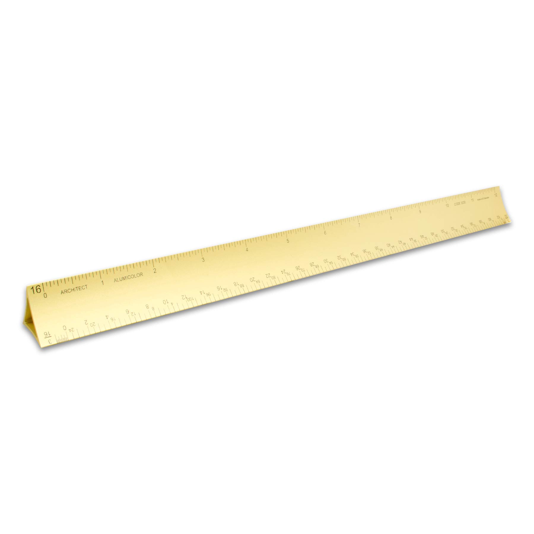 Alumicolor 12-Inch Gold Aluminum Architect Hollow Scale Ruler - Perfect for School, Office, Art, Drafting & Technical Drawing | Durable & Lightweight Measuring Tool for Students, Engineers & Designers