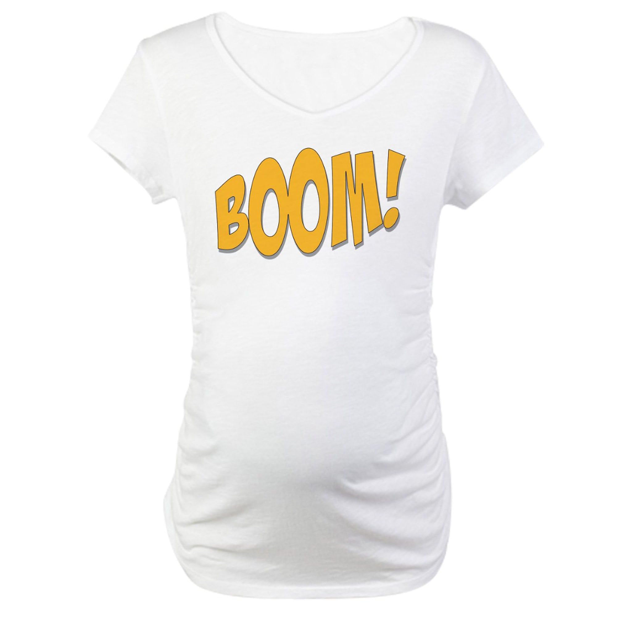 Boom! Maternity T-Shirt for Women - Stretch Ruched Side Tops for Pregnancy Comfort | Perfect for Maternity Photos, Baby Showers & Everyday Wear