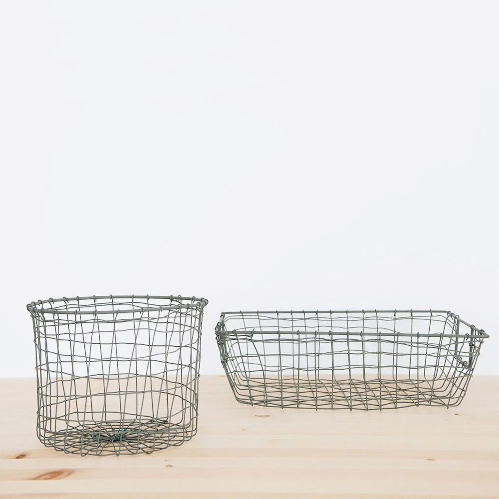 Premium Malleable Iron Wire Storage Basket - Versatile Organizer for Home, Office & Kitchen | Perfect for Shelving, Pantry & Closet Organization