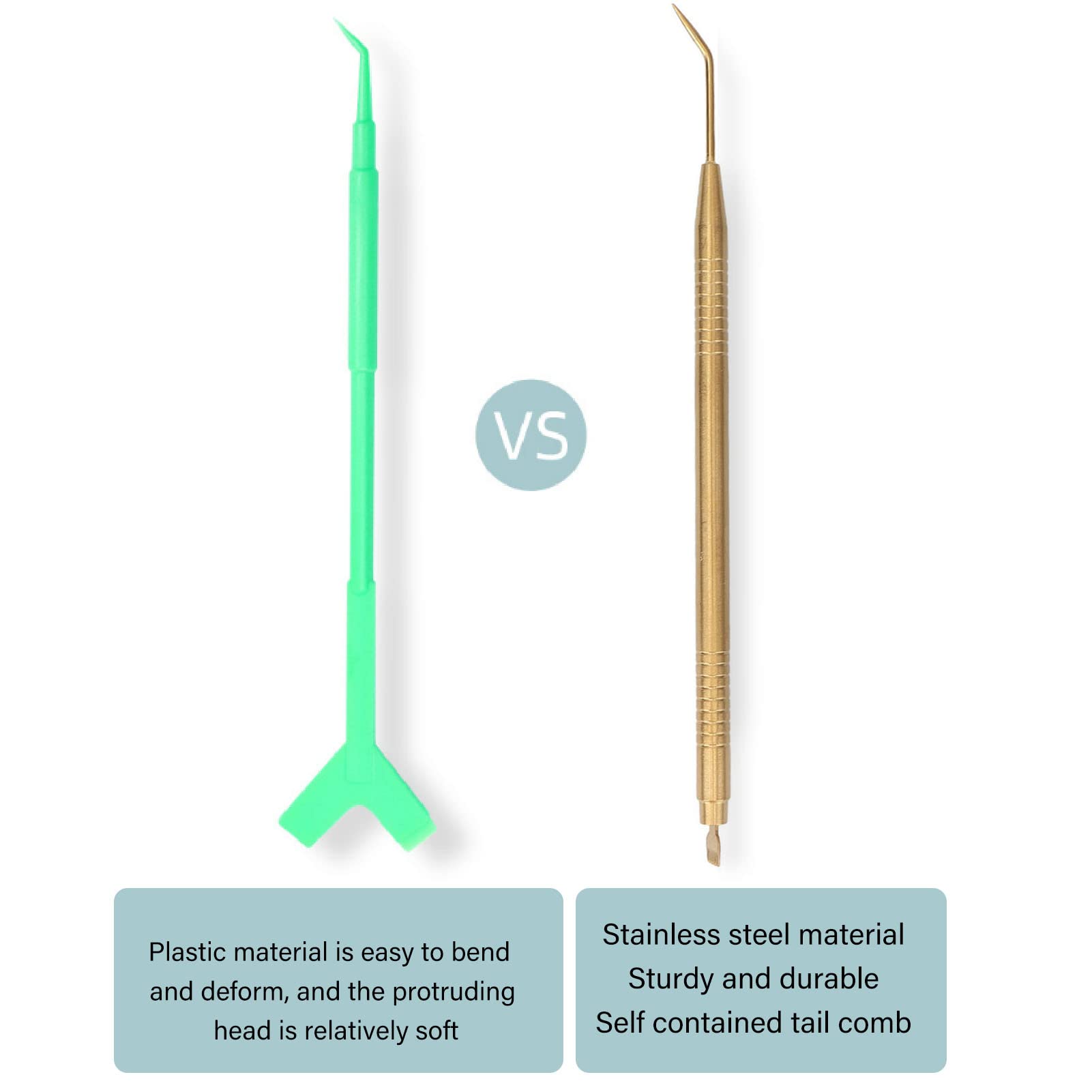 EXCLUZO Professional Eyelash Lifting Tool - Double Head Stainless Steel Lash Perm Kit for Salon & Home Use, Portable & Durable (Gold) - Perfect for DIY Lash Lifts, Beauty Salons, and Professional Makeup Artists
