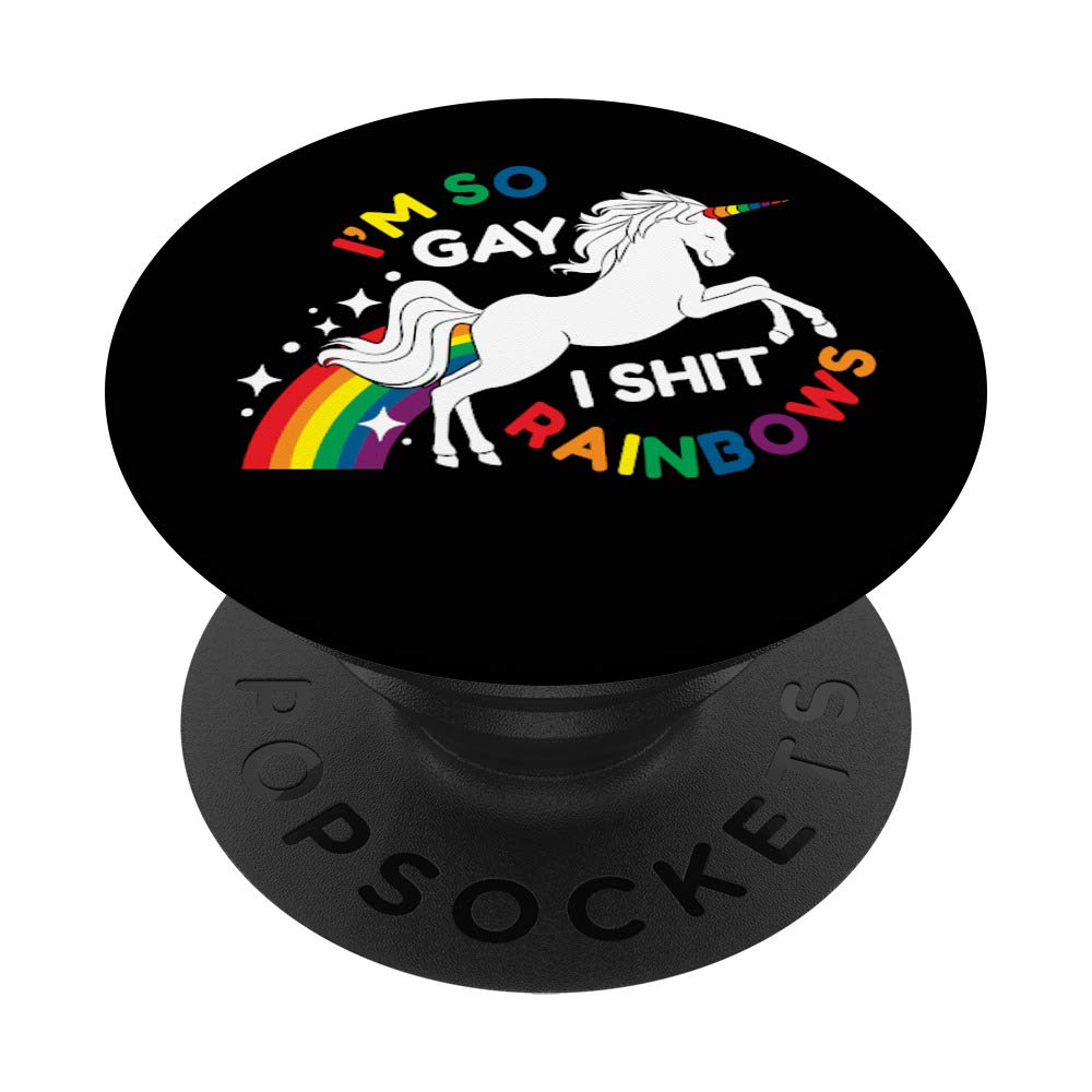 LGBT Pride Rainbow Unicorn PopSockets PopGrip - Swappable Phone Grip for iPhone & Android | Perfect Gay Pride Gift for Men, Women & LGBTQ+ Community | Great for Daily Use, Parties & Pride Events