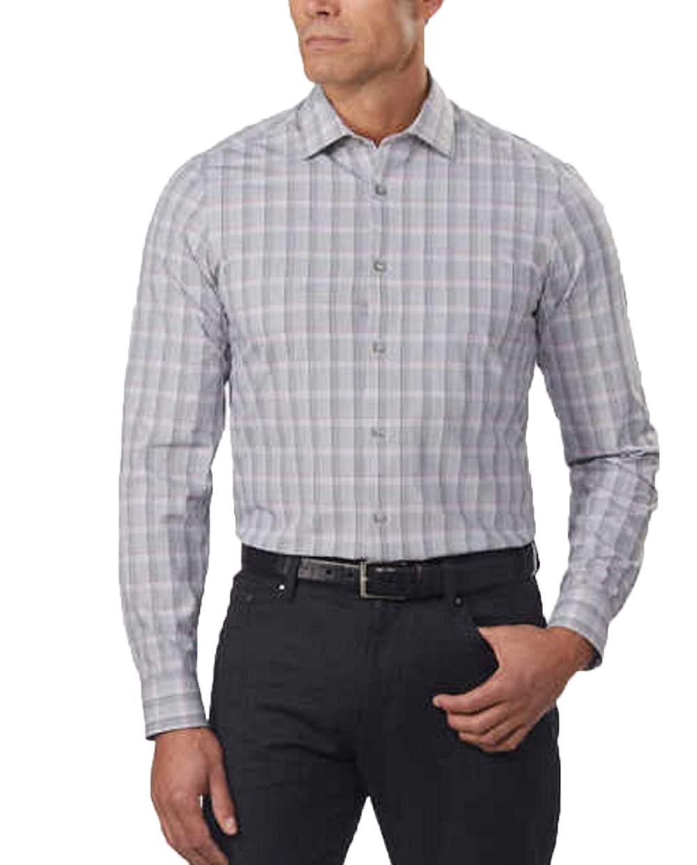 Calvin Klein Jeans Men's 4-Way Stretch Dress Shirt - Slim Fit Comfortable Business Casual Shirt for Office & Formal Wear | Perfect for Work, Meetings & Special Occasions