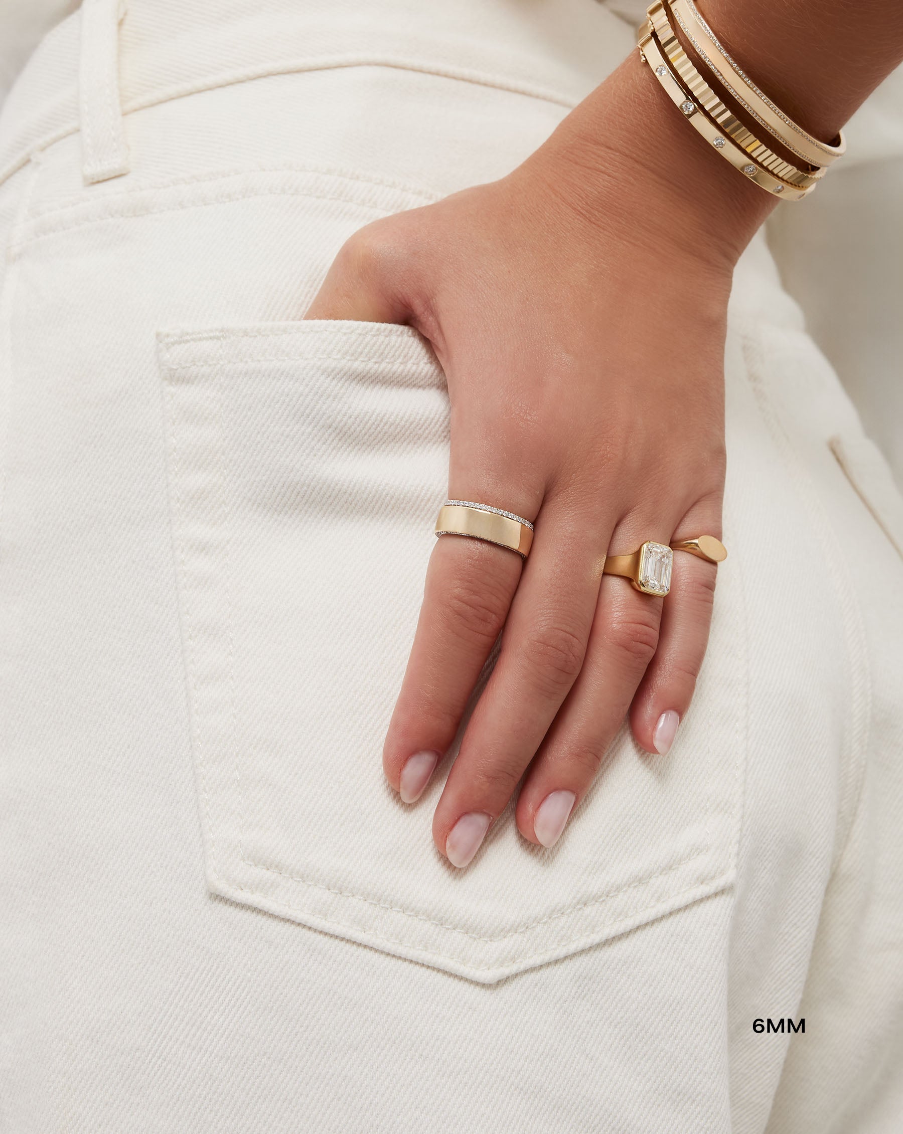 Stunning Pavé Cigar Band Ring - Elegant Wedding Jewelry for Brides & Engagement - Perfect for Proposals, Anniversaries & Special Occasions
