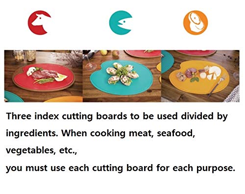Premium TPU Food Palette W - 4-Piece Non-Slip Kitchen Cutting Board Set (3 Boards + 1 Cradle) - Durable, Hygienic for Meat, Vegetables & Meal Prep