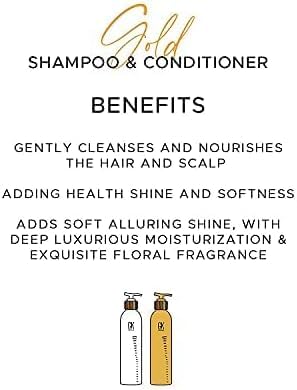 GK HAIR Gold Series: Premium Shampoo, Conditioner, Smoothing Serum & Deep Conditioning Mask Set for Hydration, Shine & Hair Protection | Salon-Quality Hair Care for Dry, Damaged & Frizzy Hair at Home
