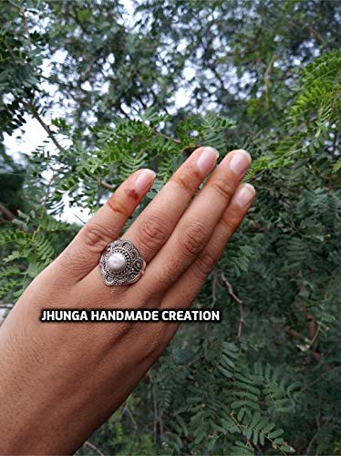 Healing White Howlite Ring - 925 Sterling Silver Bohemian Gypsy Ring with Turquoise Accents | Vintage Southwestern Style Promise Ring | Perfect Bridesmaid Gift, Buffalo Jewelry for Women - Ideal for Spiritual Healing, Boho Fashion & Special Occasions