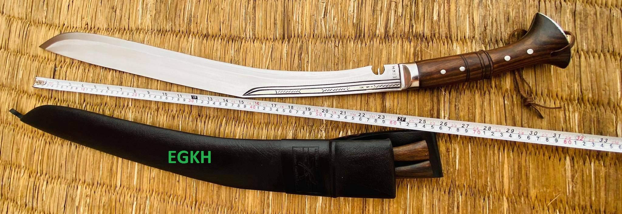 24 Inch Full Tang Traditional Kukri Knife - High Carbon Steel Khukuri Sword - Camping, Hunting & Outdoor Survival Tool - Perfect for Bushcraft, Hiking & Tactical Use