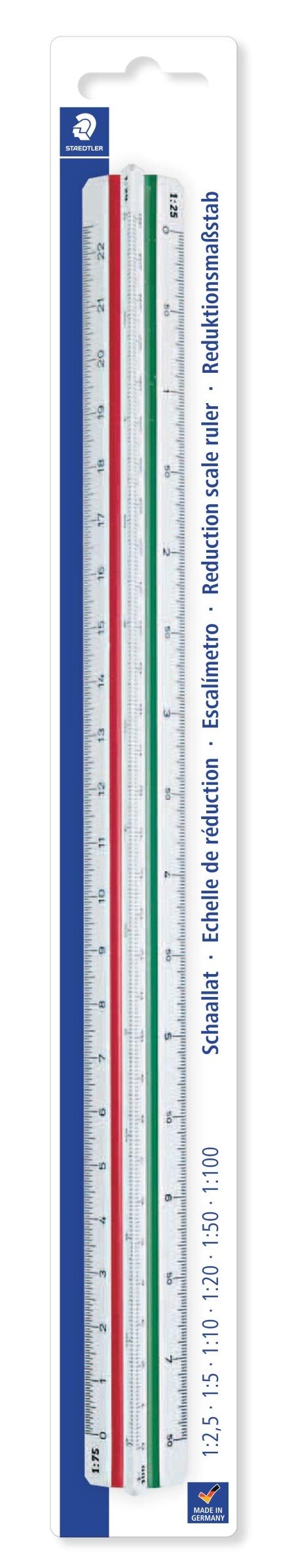 Staedtler Mars 561 98-DIN Reduction Scale Ruler - Precision Drafting & Engineering Tool (1 Piece, Blister Card) - Perfect for Architects, Designers & Technical Drawing