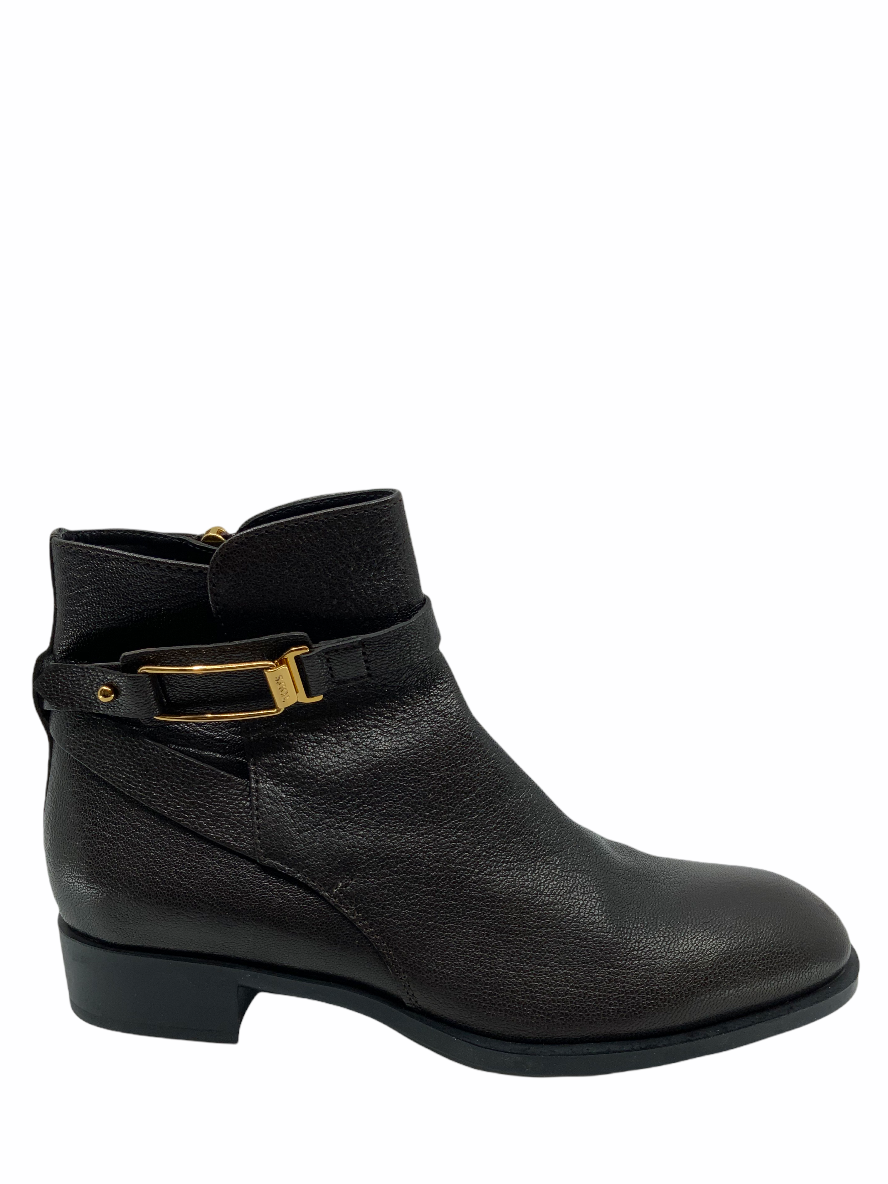 Tod's Leather Buckle Ankle Boots Size 7.5 for Women - Stylish & Comfortable Fall Winter Booties for Office, Party & Casual Outfits