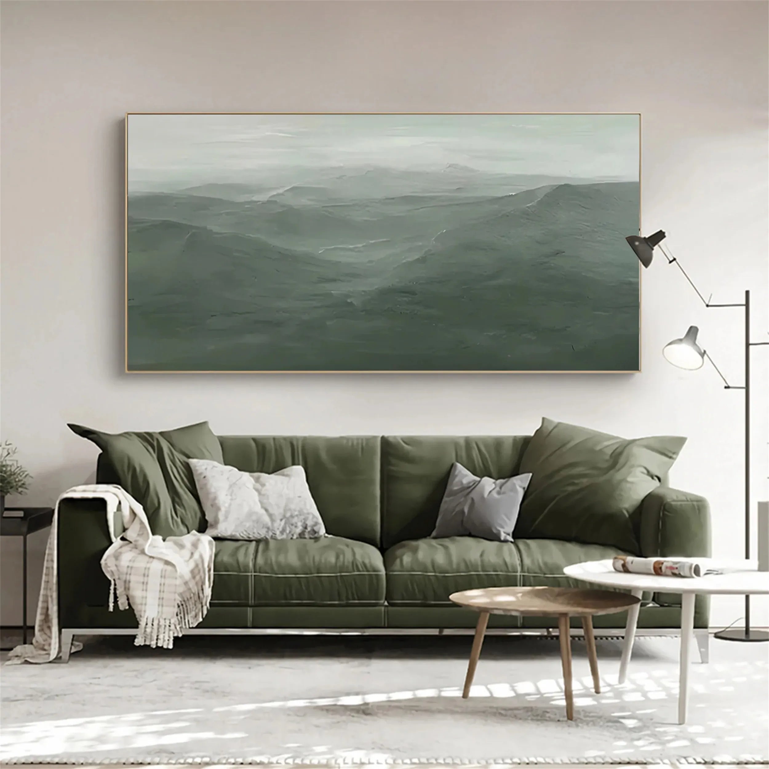 Blue & Green Abstract Wall Art Canvas Print #BG018 - Modern Home Decor for Living Room, Bedroom & Office