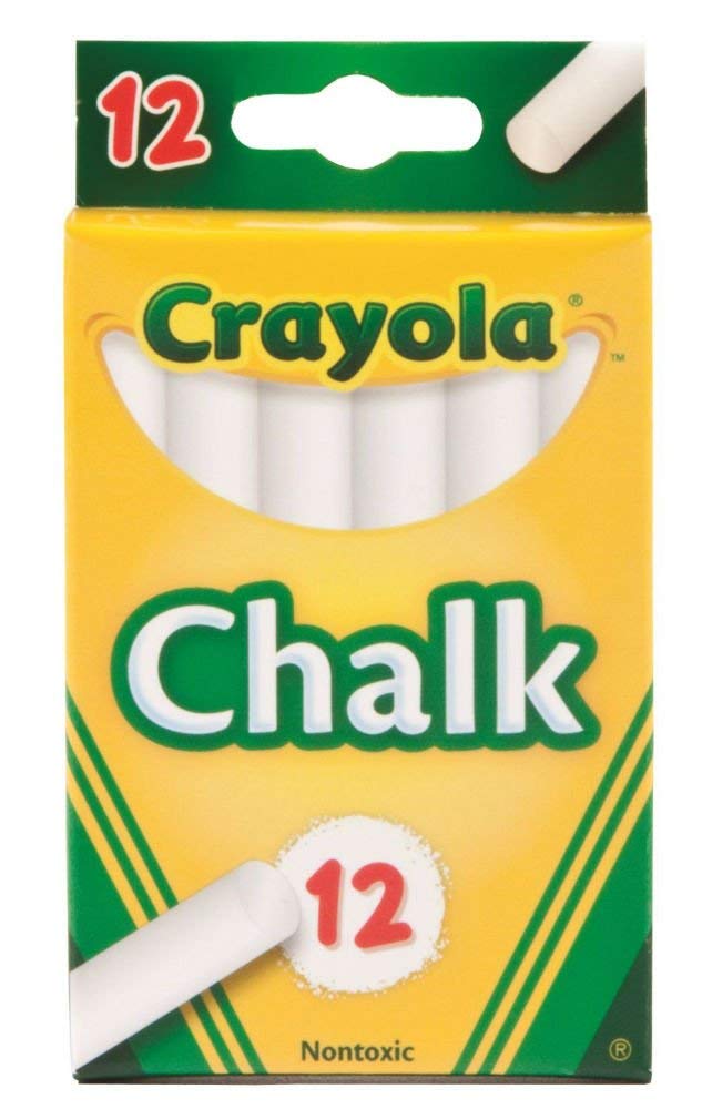 **Crayola White Chalk - 12 Count (Pack of 6) - Non-Toxic, Dustless Chalk for Kids, Classrooms, Sidewalk Art & Chalkboard Writing**