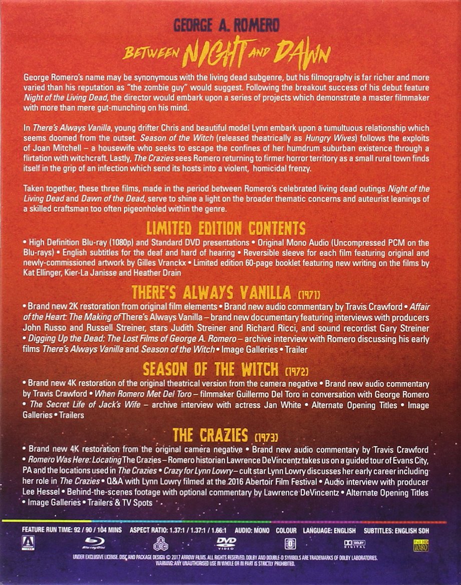 George Romero Between Night and Dawn Blu-ray Collection - Region Free Horror Movies for Halloween & Movie Nights