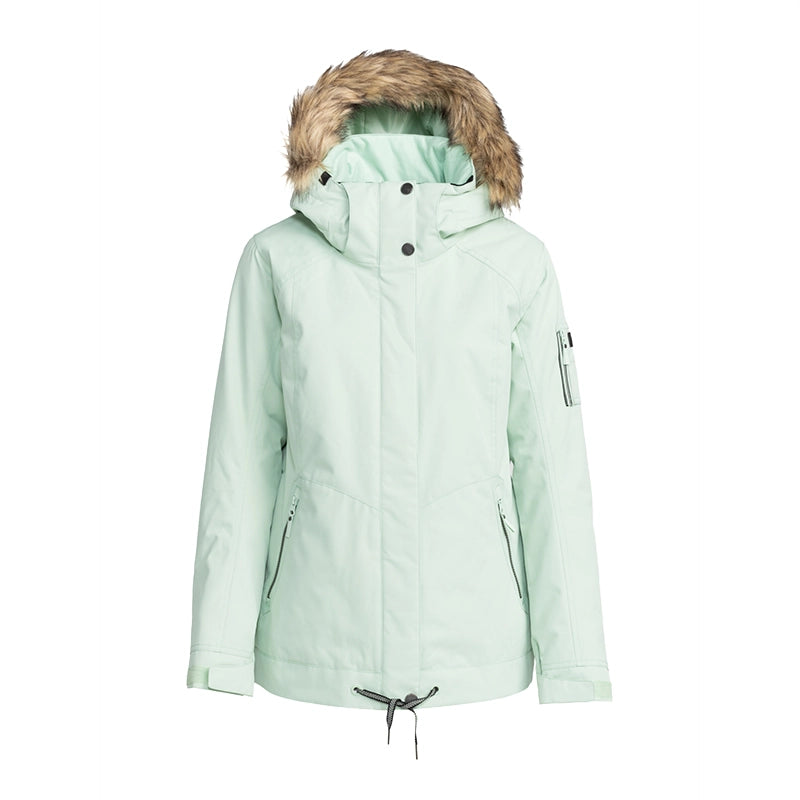 Roxy Snow Meade Water Green Women's Snow Jacket - Waterproof & Warm for Skiing, Snowboarding & Winter Outdoor Activities