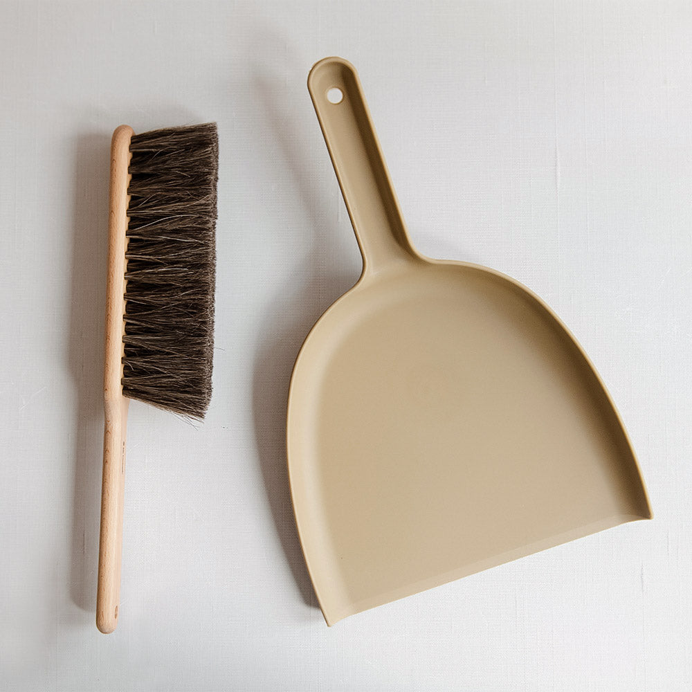 Premium Wooden Hand Broom and Dustpan Set - Natural Cleaning Tools for Home, Kitchen, and Outdoor Use - Perfect for Hardwood Floors, Patios, and Small Spaces