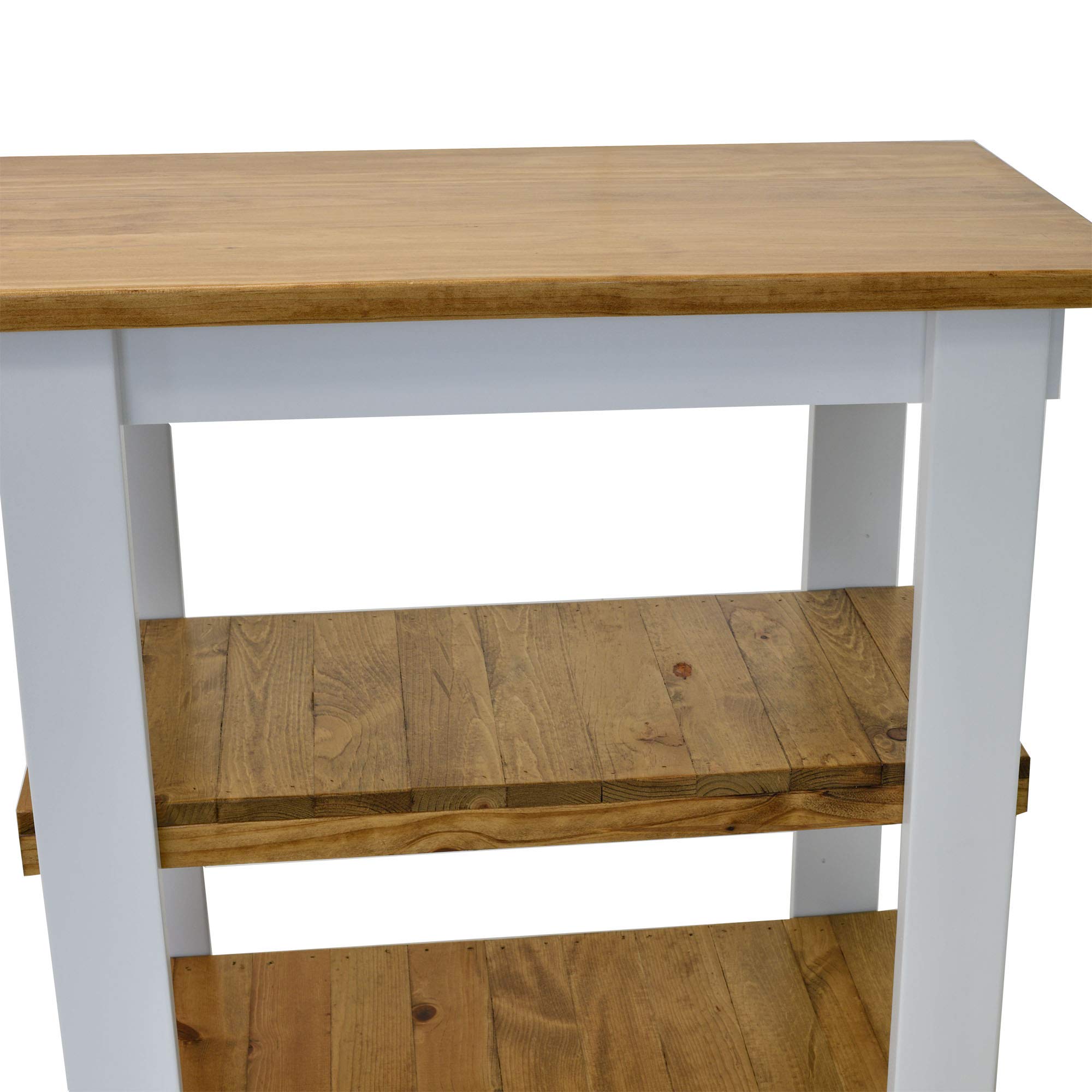 Golden Oak and White Kitchen Island with Storage - 60 Inch Farmhouse Style Kitchen Cart for Small Spaces - Perfect for Meal Prep, Dining, and Extra Counter Space