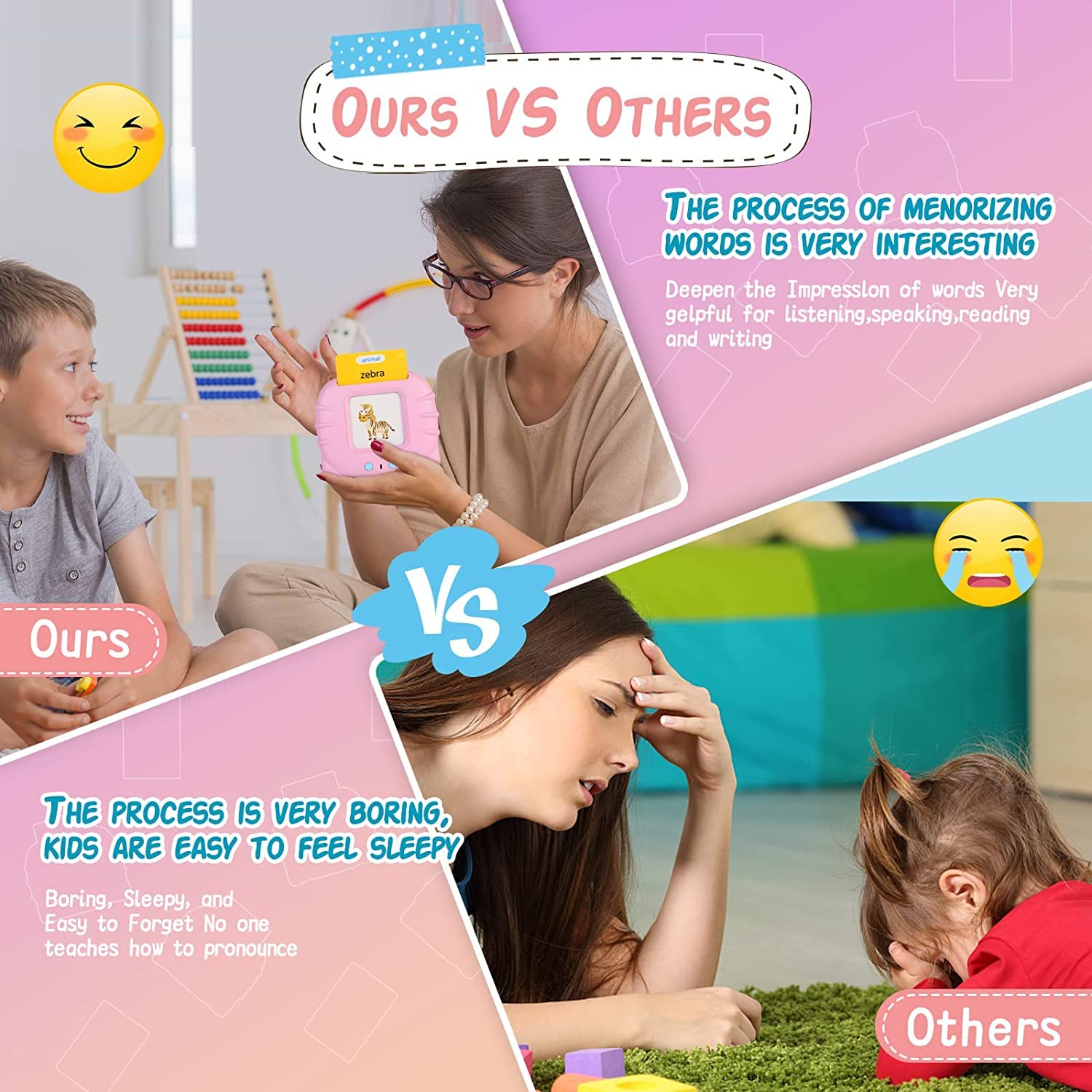 Talking Flash Cards for Toddlers 3-6 Years - 510 Sight Words Learning Toys for Speech Therapy & Autism Sensory Play