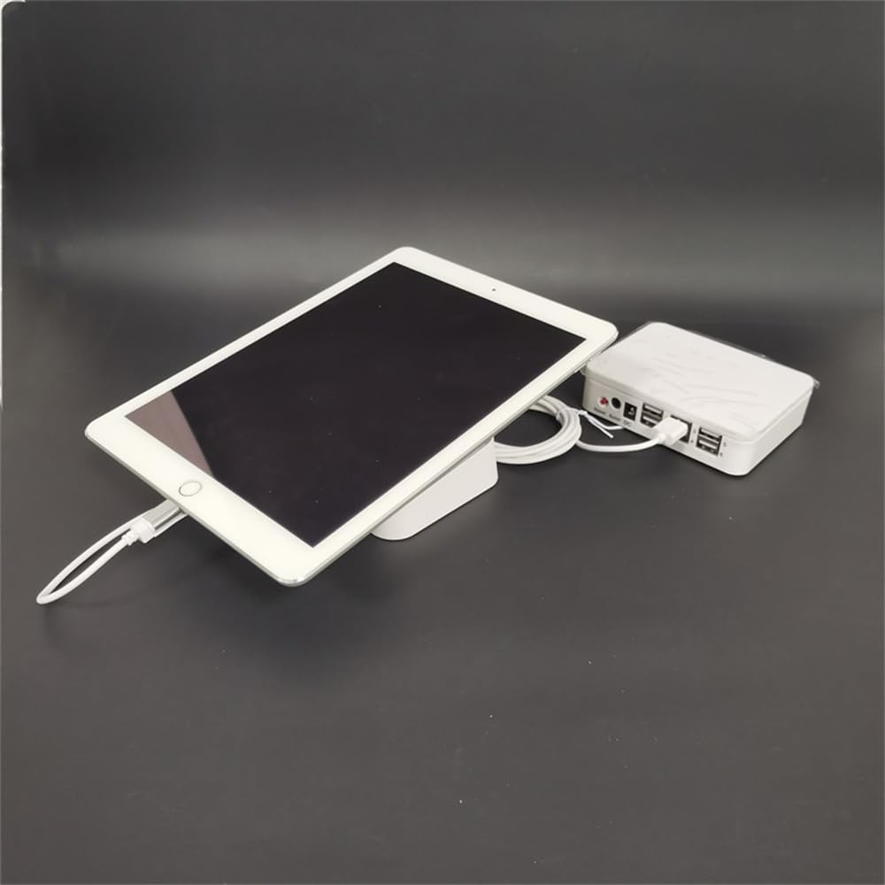 4-Port Tablet Display Anti-Theft Charging Station with US Plug - Secure Charging Solution for Retail Stores, Schools & Libraries (Compatible with Apple Devices)