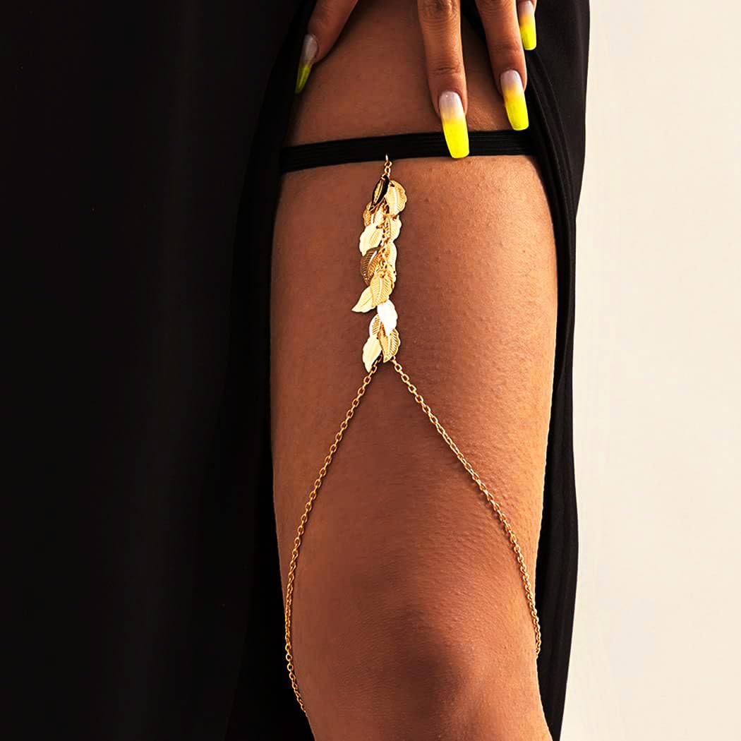 Boho Gold Thigh Body Chain - Elegant Leg Jewelry with Pendant for Women & Girls | Nightclub, Festival, Beach Party Accessories