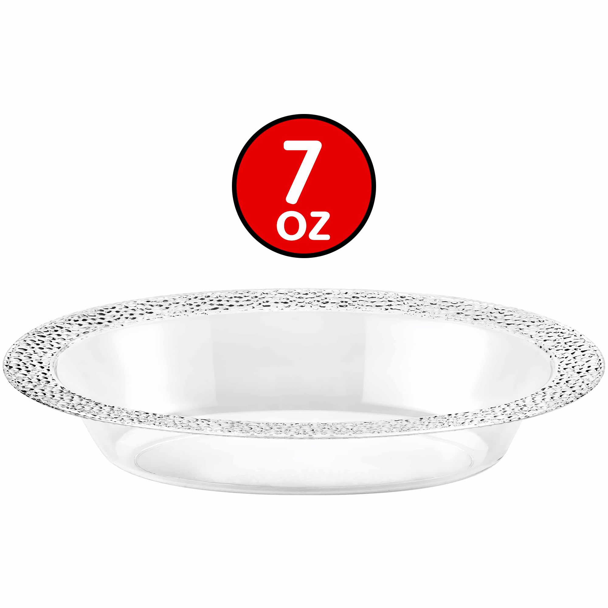 Lillian 7oz Clear Pebbled Plastic Bowls - Pack of 10 for Party Serving