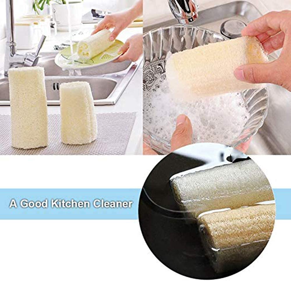 5-Pack Premium Natural Loofah Sponge - Exfoliating Body Scrubber for Shower, Bath & Spa | Eco-Friendly Loofah Sponge for Skin Care, Kitchen & Dish Cleaning | Perfect for Exfoliation, Detox & Relaxation