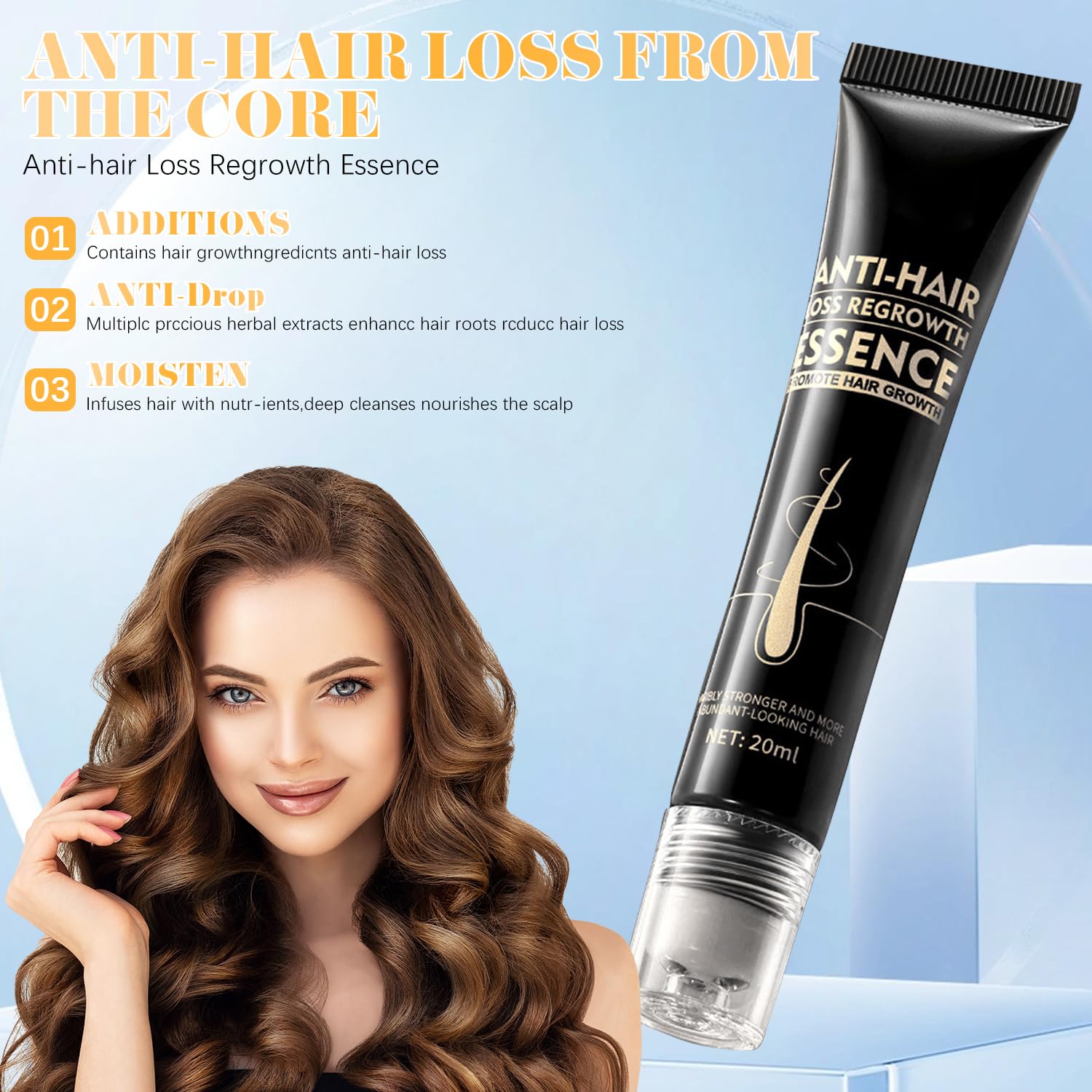 2PCS Zozu Hair Regrowth Essence - Anti Hair Loss Serum for Women & Men, Hair Growth Oil Treatment for Dry & Damaged Hair, Strengthening & Nourishing Hair Care - Perfect for Daily Use & Scalp Massage