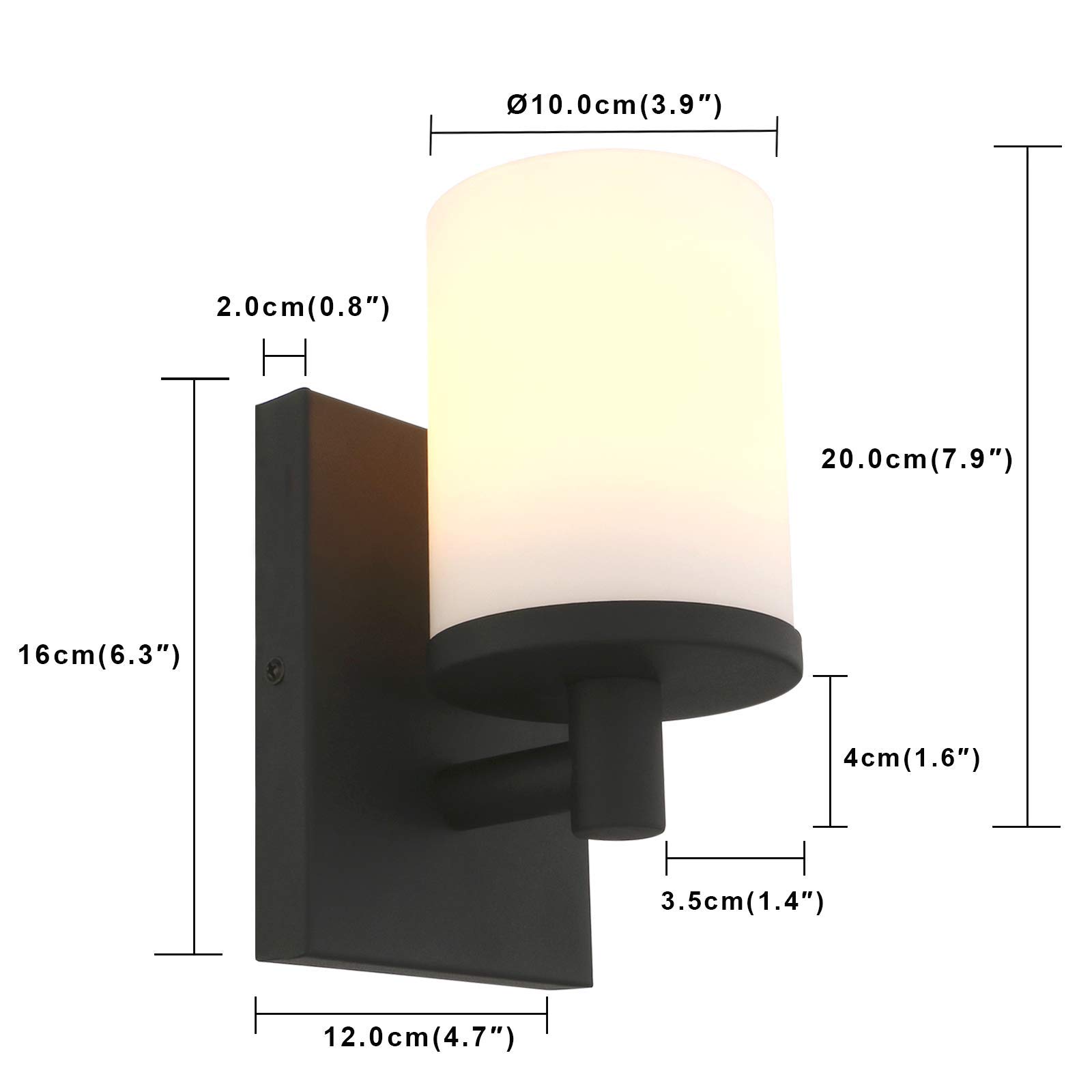 Pathson Milk White Cylinder Flush Mount Lighting & Wall Sconce - Modern Ceiling Light Fixture for Bedroom, Living Room, Hallway, Kitchen - Dimmable LED Lighting for Home Decor