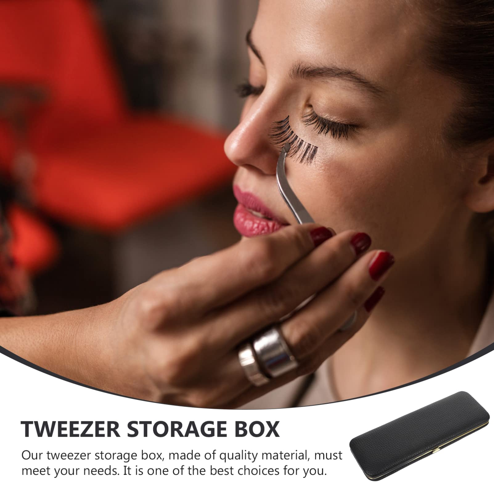 Professional PU Eyelash Extension Tweezers Storage Box - Waterproof Travel Case for Lash Artists & Makeup Professionals - Perfect for Salon, Home, or On-the-Go Organization