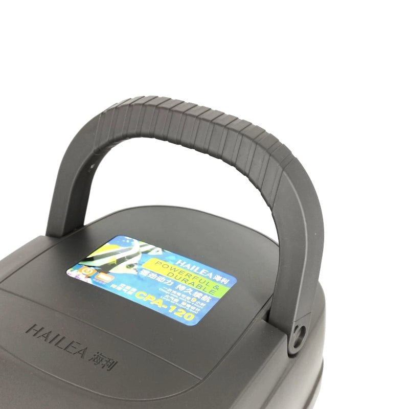 HAILEA CPA 120 AC/DC Aquarium Air Pump - High Performance Oxygen Pump for Fish Tanks, Hydroponics, and Pond Aeration - Quiet & Energy Efficient for Home and Commercial Use