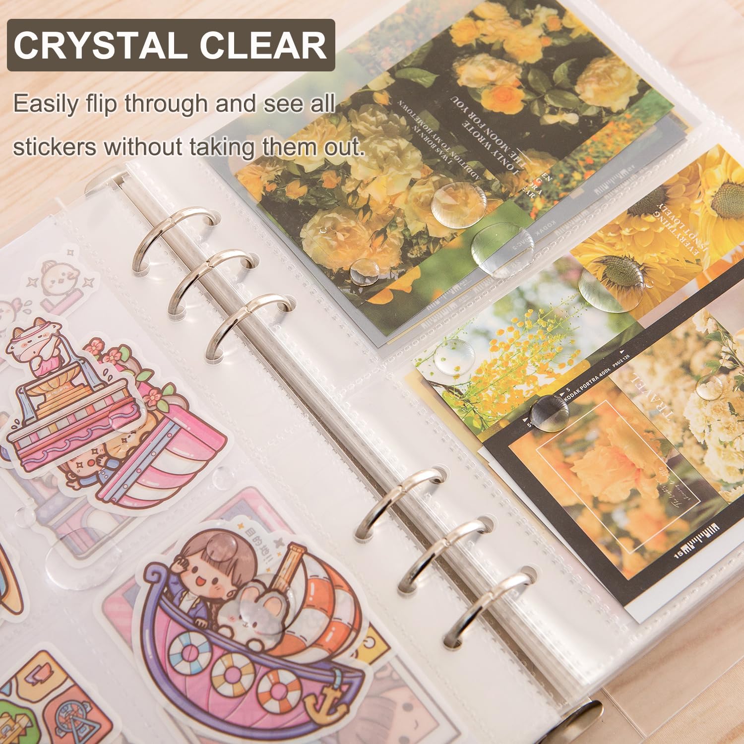 A5 Sticker Storage Album - 3 Different Sized Pockets for Sticker Organization, Collecting Book & Planner Stickers | Perfect for Crafters, Scrapbookers & Recipe Card Collectors