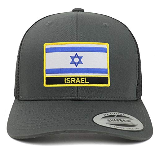 Trendy Israel Flag Patch Retro Trucker Mesh Cap - Vintage Style Adjustable Snapback Hat for Men & Women - Perfect for Patriotic Events, Sports, and Casual Outfits