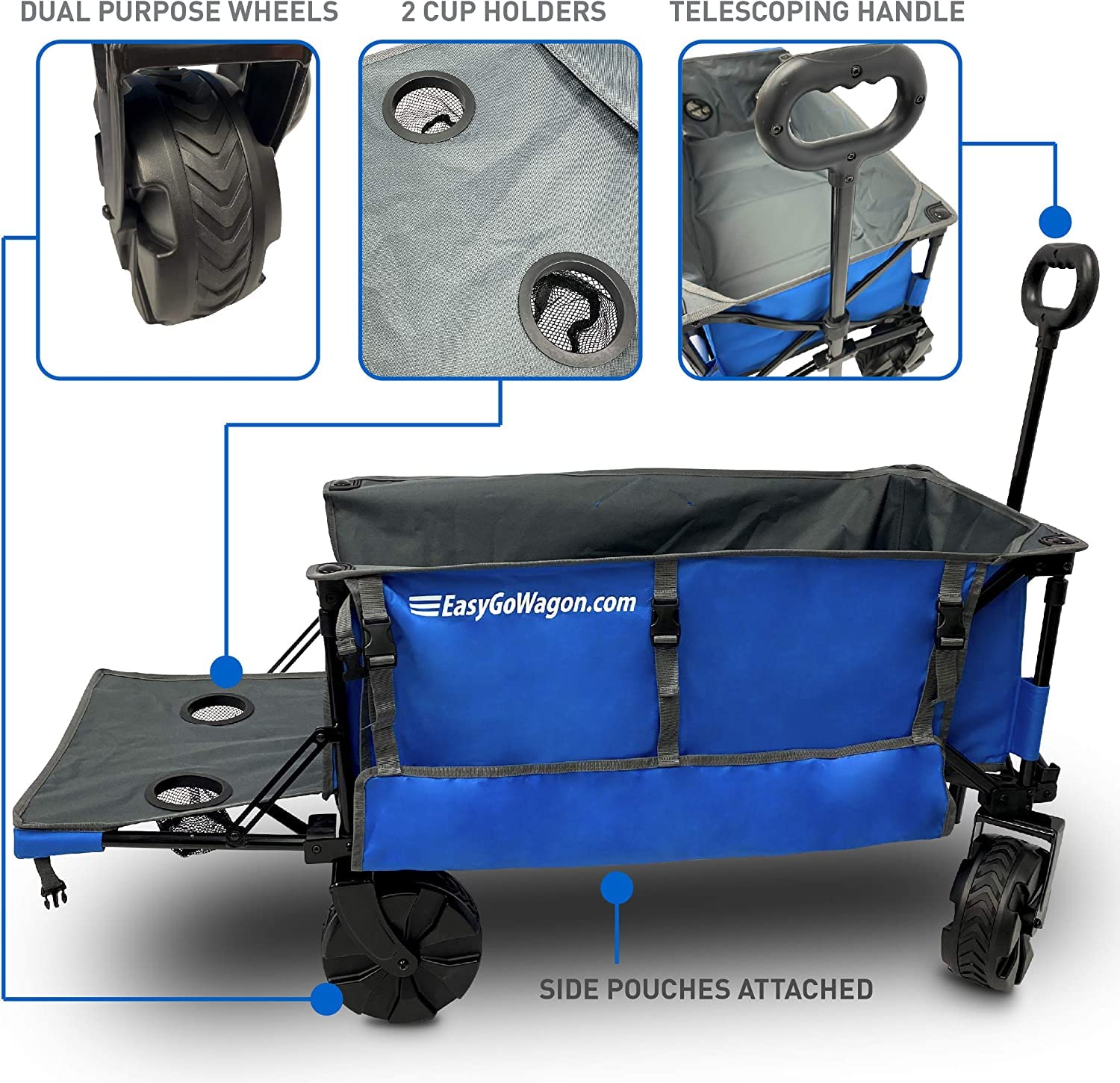 EasyGoProducts Deluxe Folding Beach Wagon with 19