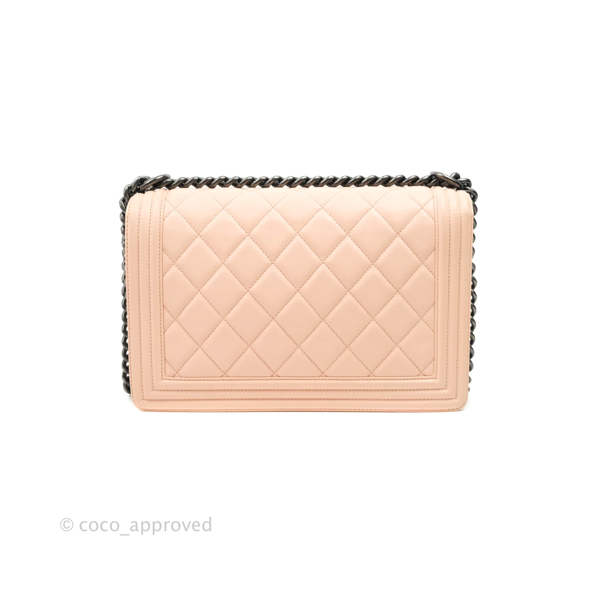 Chanel Boy New Medium Quilted Pink Calfskin Bag with Ruthenium Hardware - Luxury Crossbody Purse for Women, Perfect for Date Night & Special Occasions