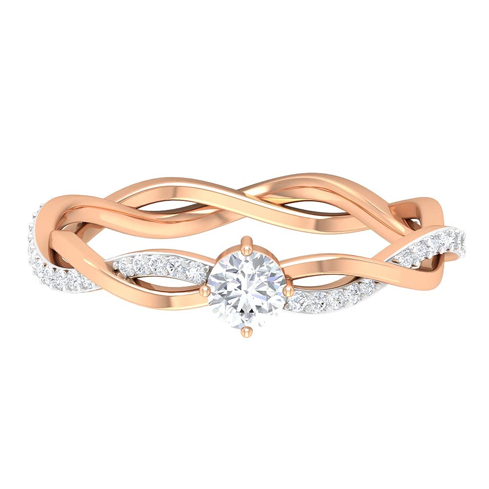 1/2 CT Natural Diamond Promise Ring for Women - April Birthstone Solitaire Ring in 14K Solid Gold - Perfect for Anniversaries, Engagements & Special Occasions