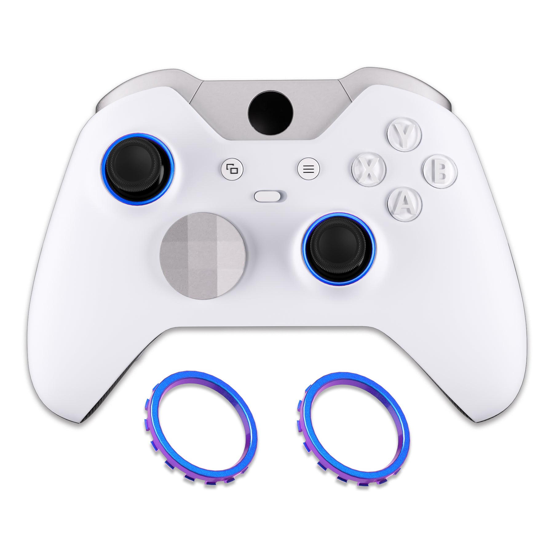eXtremeRate Chameleon Purple Blue Glossy Custom Accent Rings for Xbox Elite Series 2 Core/Elite Series 2/Xbox One Elite Controller - Compatible with eXtremeRate ASR Shell for Xbox Series X/S (XOJ13001GC) | Gaming Accessories for Enhanced Controller Customization