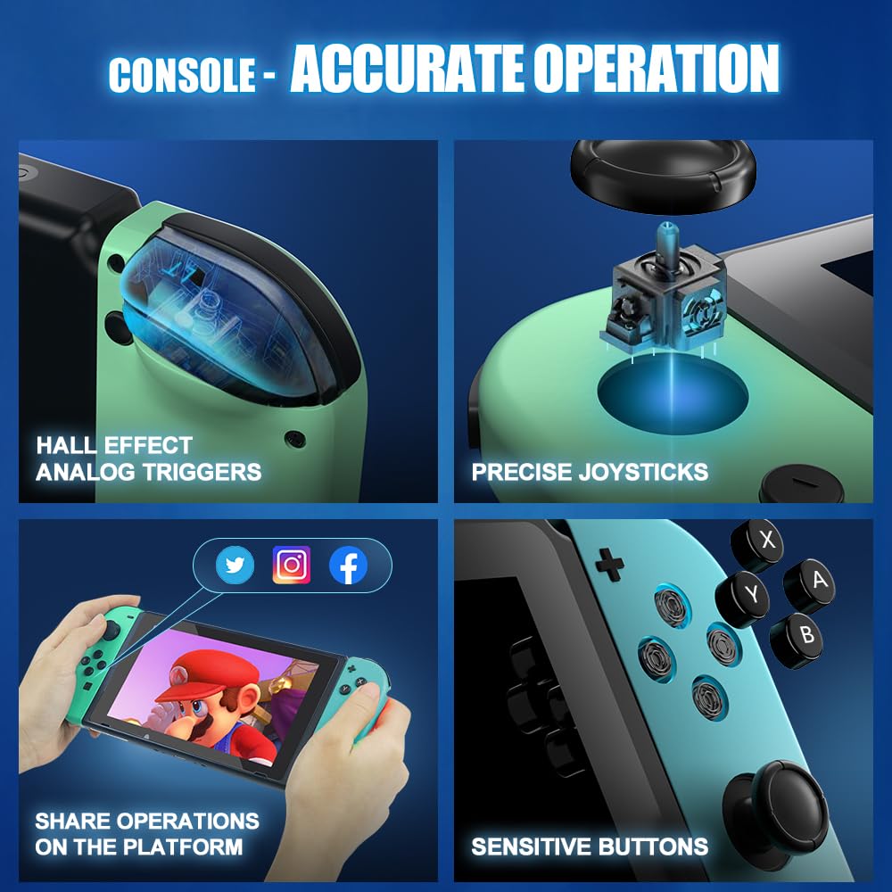 Wireless Switch Controller with Motion Control & Dual Vibration - Ergonomic Gamepad for Nintendo Switch (OLED/Regular) - Perfect for Multiplayer Gaming, TV Mode & Handheld Play