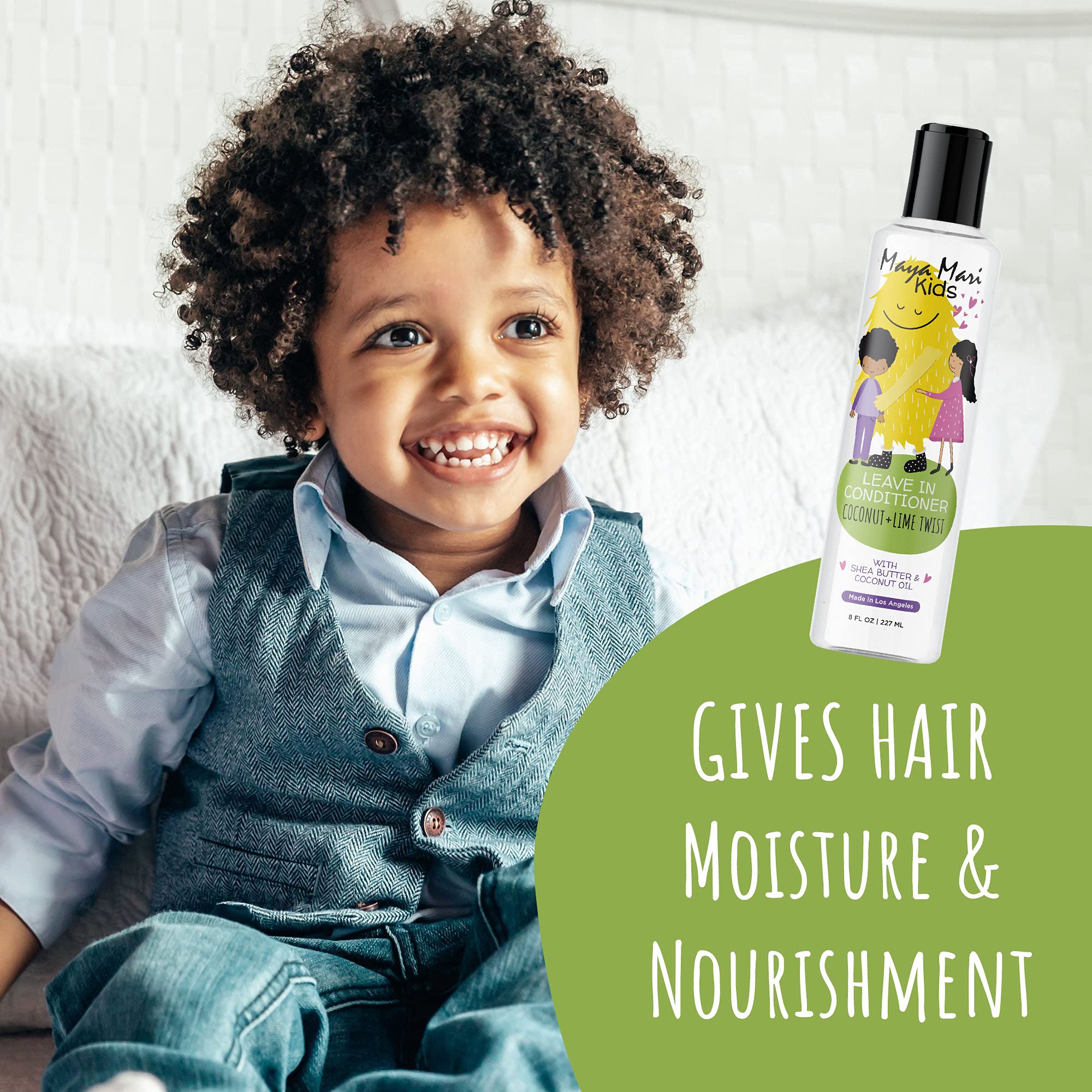 Kids Leave-In Conditioner & Curl Cream Set | Sulfate-Free Detangler & Smoothing Treatment for Curly Hair | USA-Made, Cruelty-Free Hair Care for Toddlers & Children | Perfect for Daily Hair Routine & Special Occasions