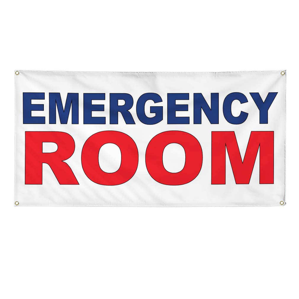 Premium Vinyl Banner - 48x96 Inches with 8 Grommets | Weatherproof & Durable for Emergency Rooms, Healthcare, Industrial & Outdoor Yard Signs | Available in Blue, Red & Multiple Sizes | Perfect for Hospitals, Construction Sites & Business Advertising