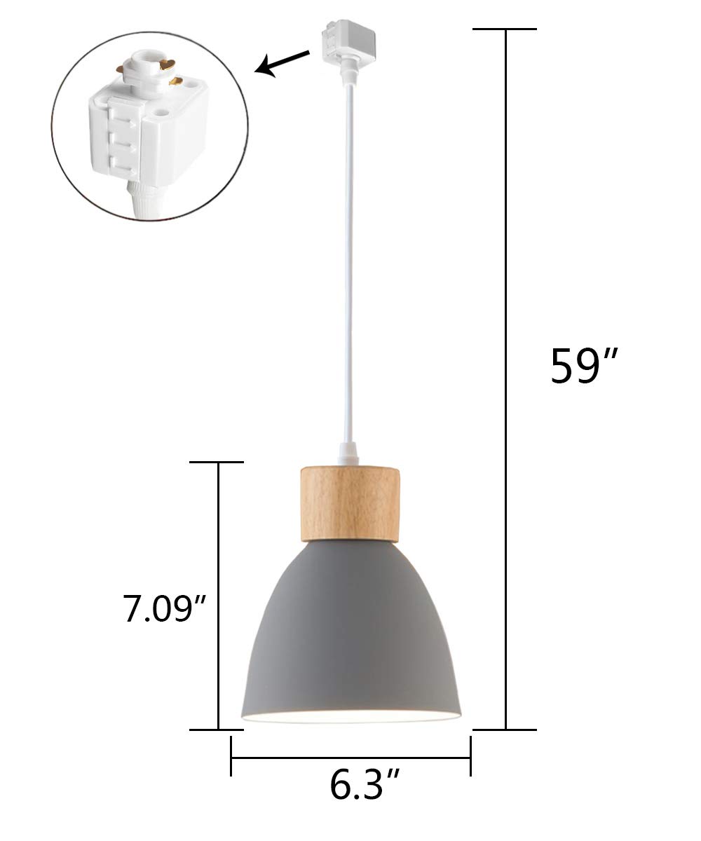 Dimmable 3-Light H-Shaped Track Lighting Fixture with Gray Aluminum Shade - Modern Adjustable Pendant Light for Kitchen, Living Room & Retail Spaces
