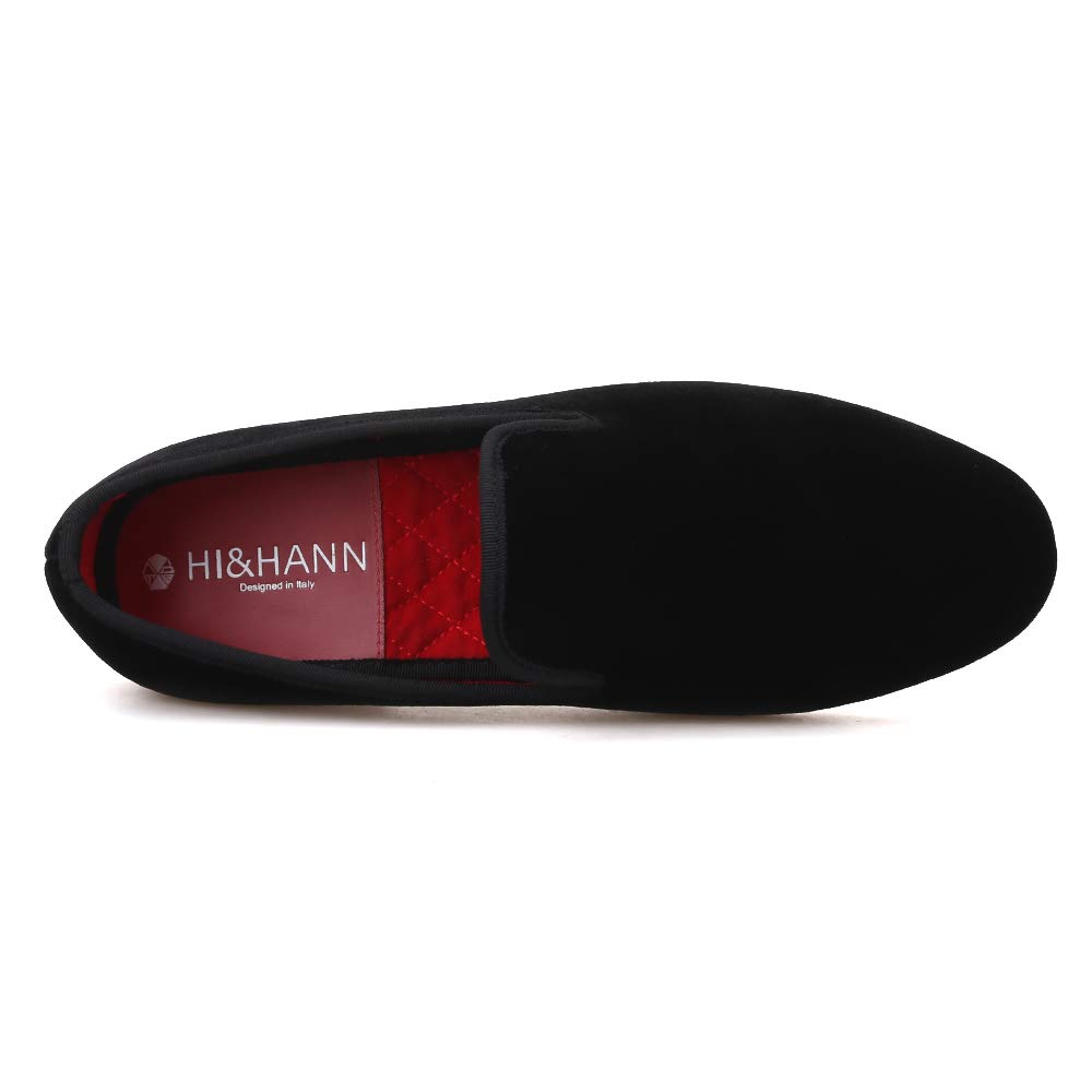 HI&HANN Men's Velvet Loafers - Colorful Dress Shoes & Smoking Slippers for Casual Wear | Perfect for Office, Parties & Relaxing at Home